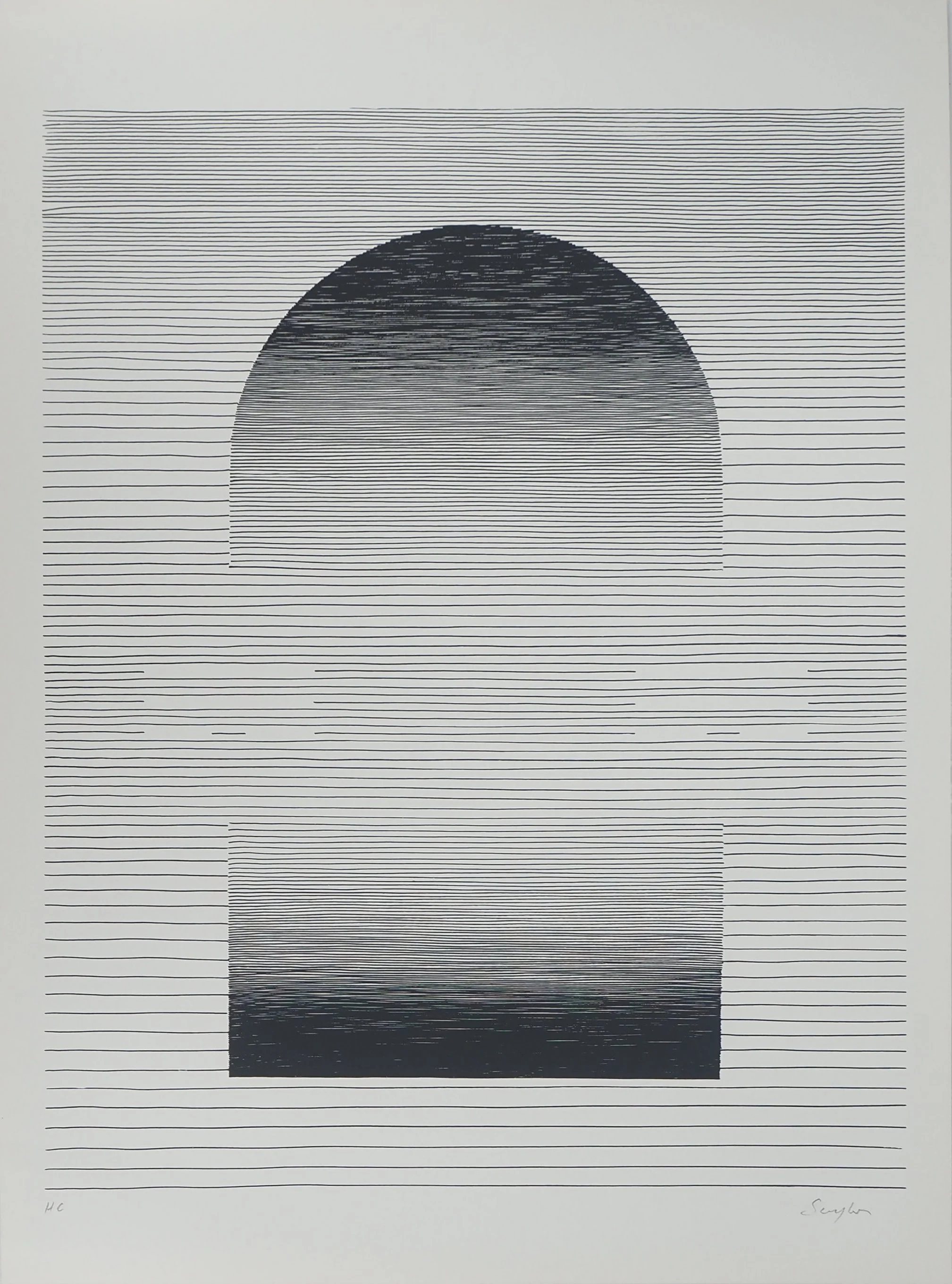 Michel SEUPHOR : Entre lumière et obscurité, Lithographie originale signée