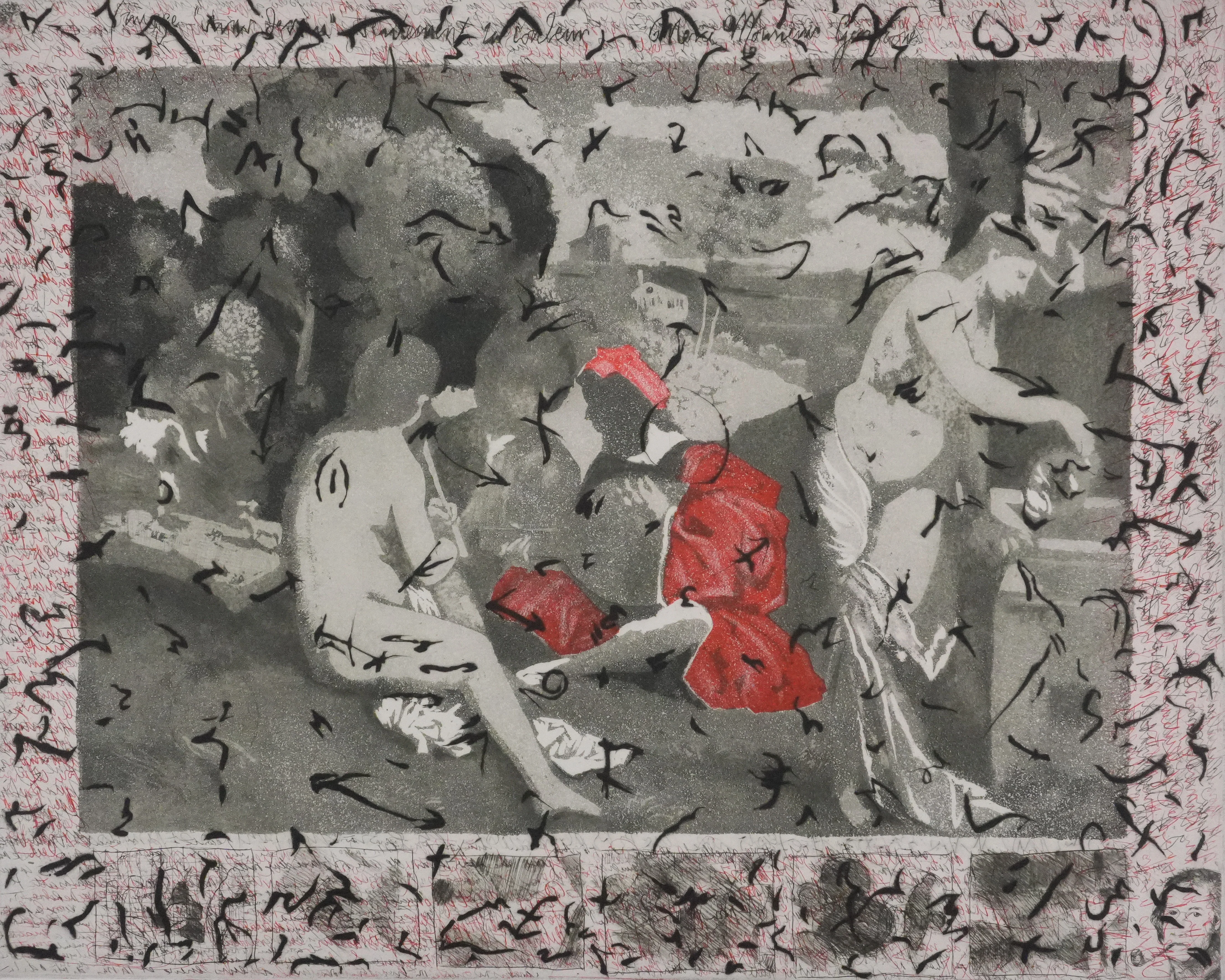 Michel VIOT : Lettre à Giorgione, Gravure originale signée - Image 3
