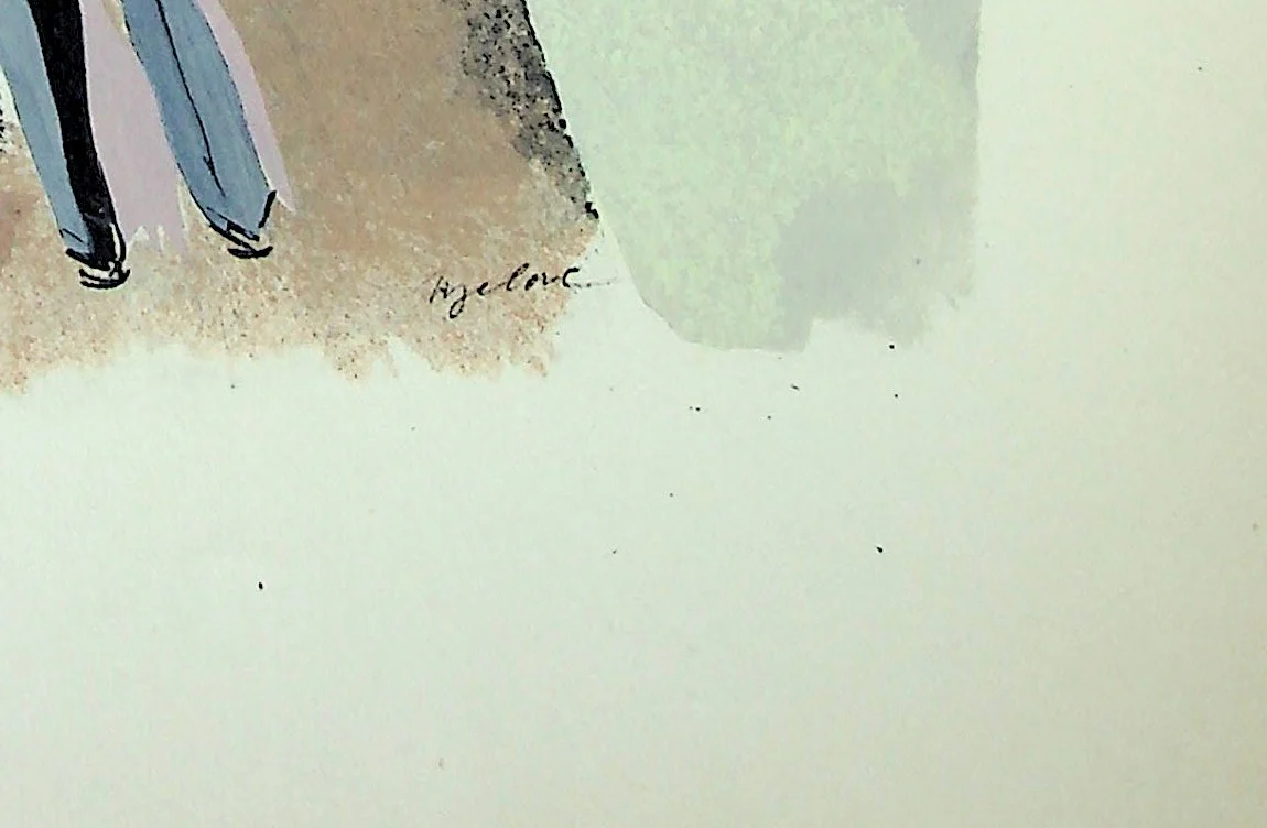 Milivoj UZELAC : Le billard, Lithographie originale signée - Image 2