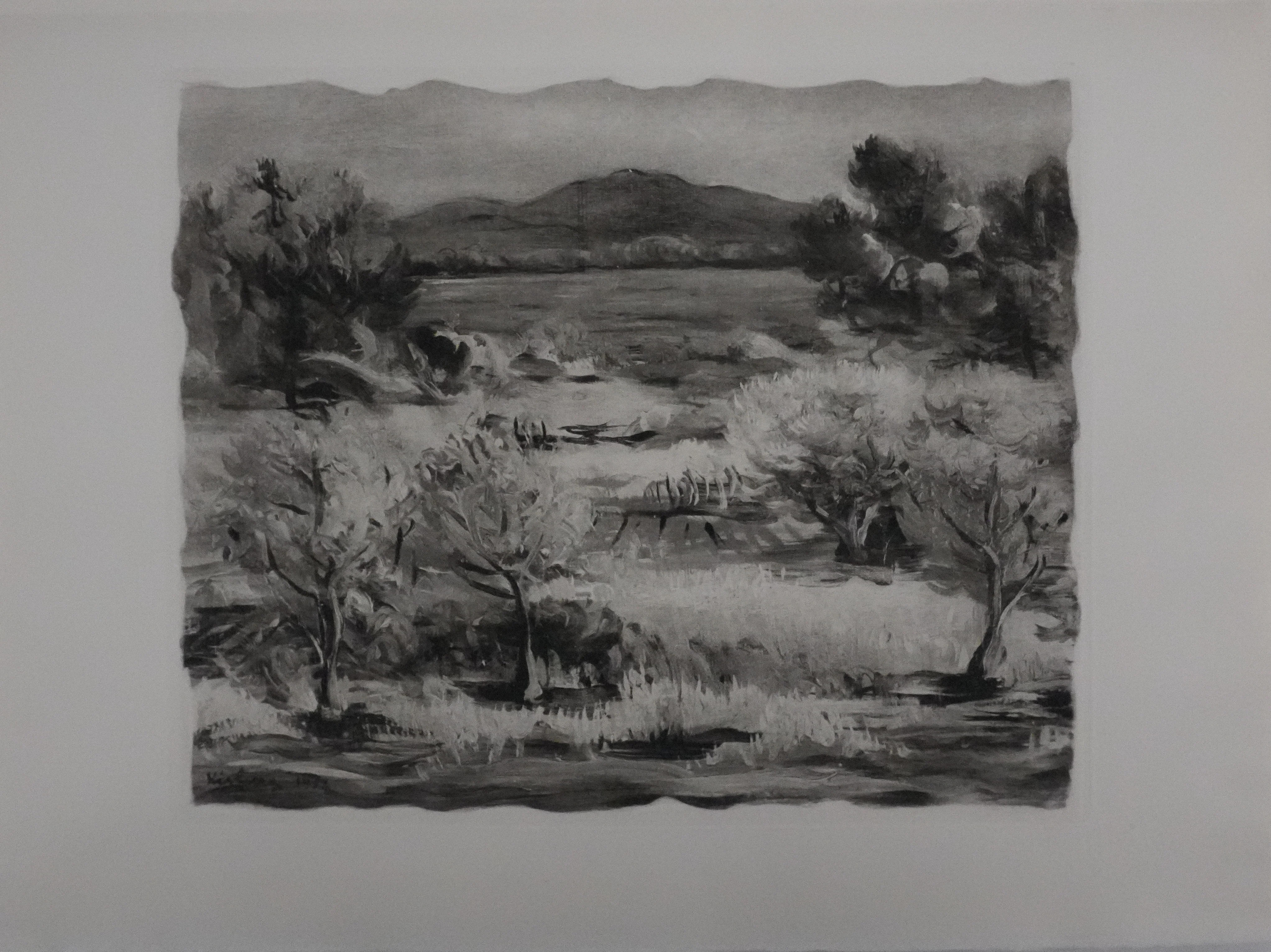 Moise KISLING : Paysage provençal, Lithographie originale signée
