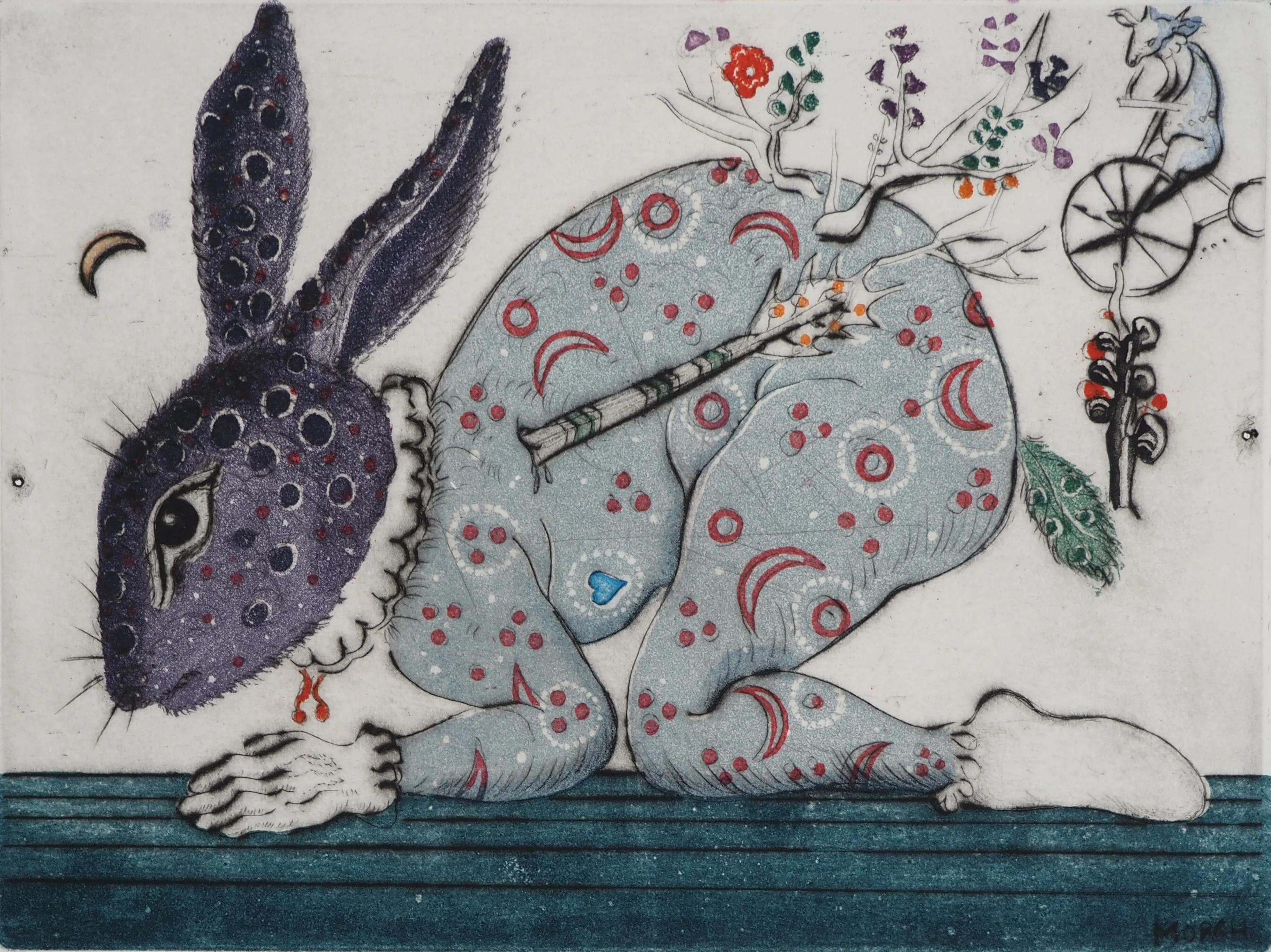 Mordecaï MOREH : Métamorphose d'un enfant, Gravure originale signée - Image 3