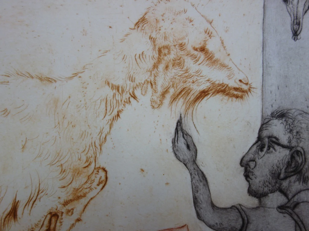 Mordecai MOREH : Peintre animalier, La chèvre, Gravure originale signée - Image 6