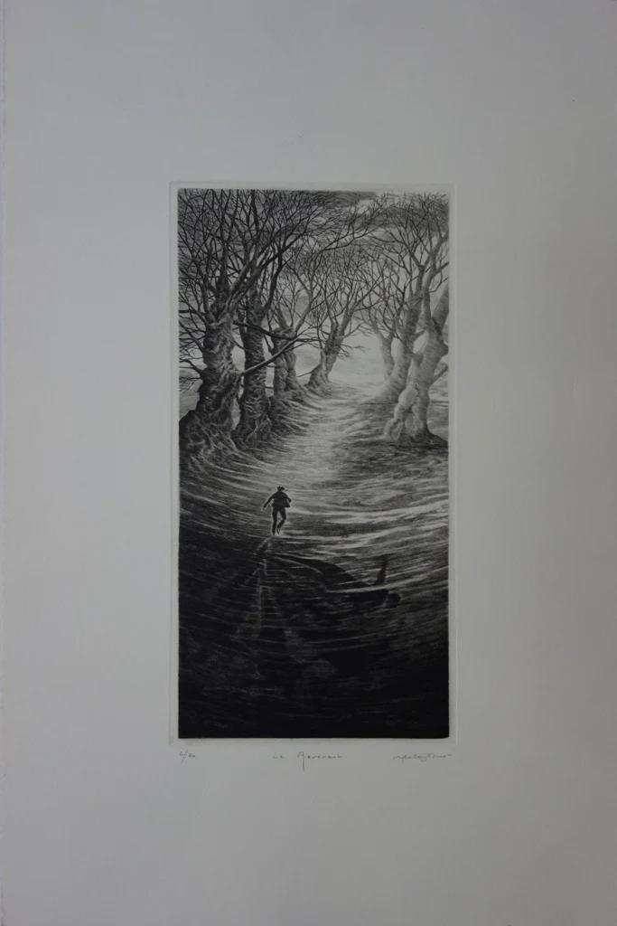 Hélène NUÉ : Le Revenant, Gravure originale signée - Image 4