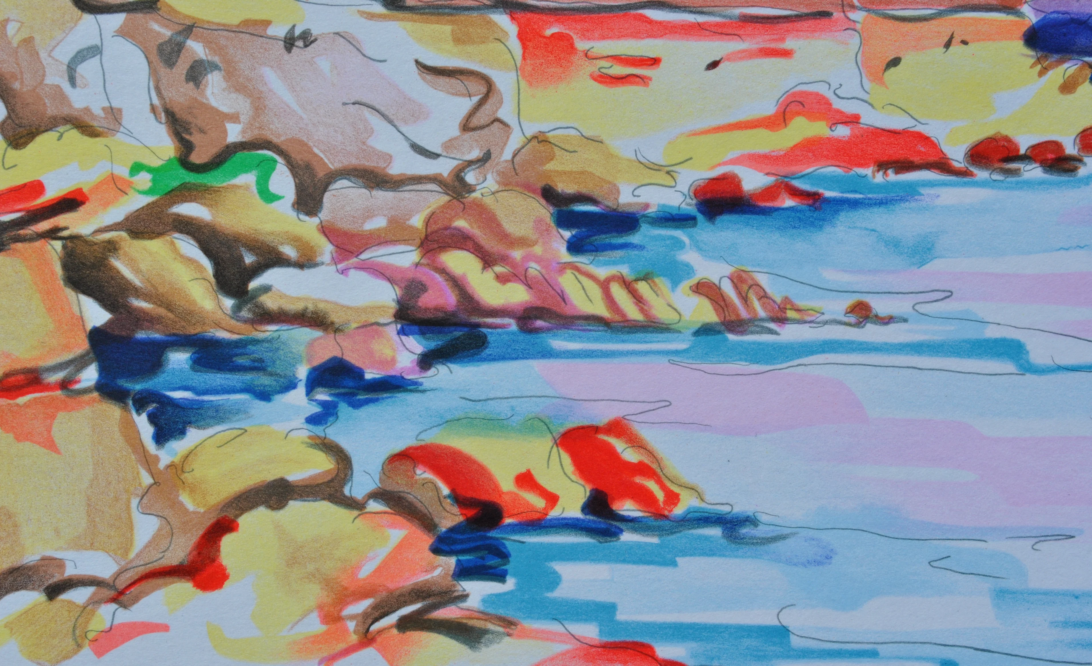 Olivier ZLADKU : La baie d'Antibes, Lithographie originale signée - Image 7