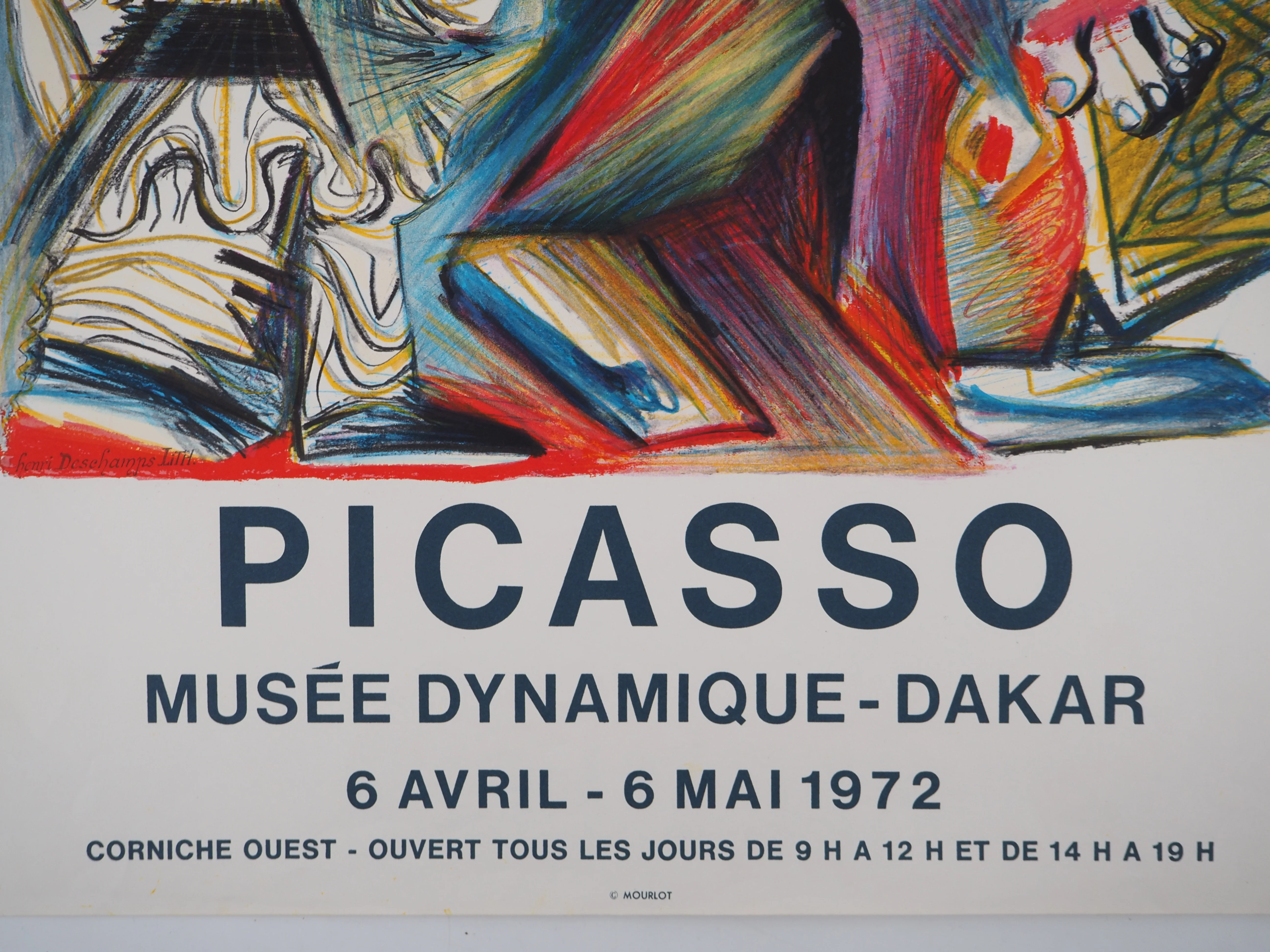 Pablo PICASSO : Arlequin et pierrot, Affiche en lithographie signée - Image 5