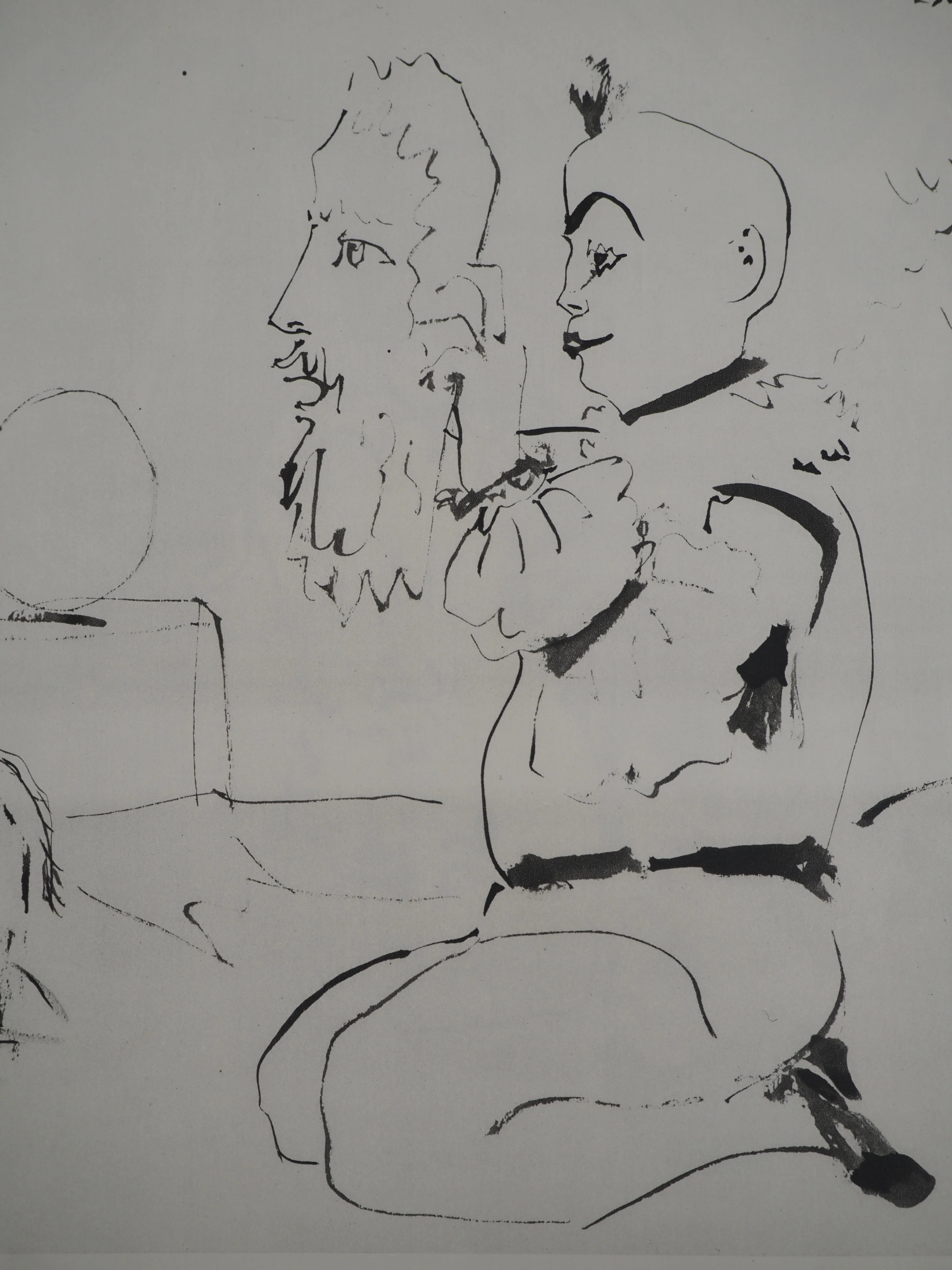 Pablo PICASSO : Comédie Humaine, Arlequins et la jeune femme au singe, Héliogravure - Image 5
