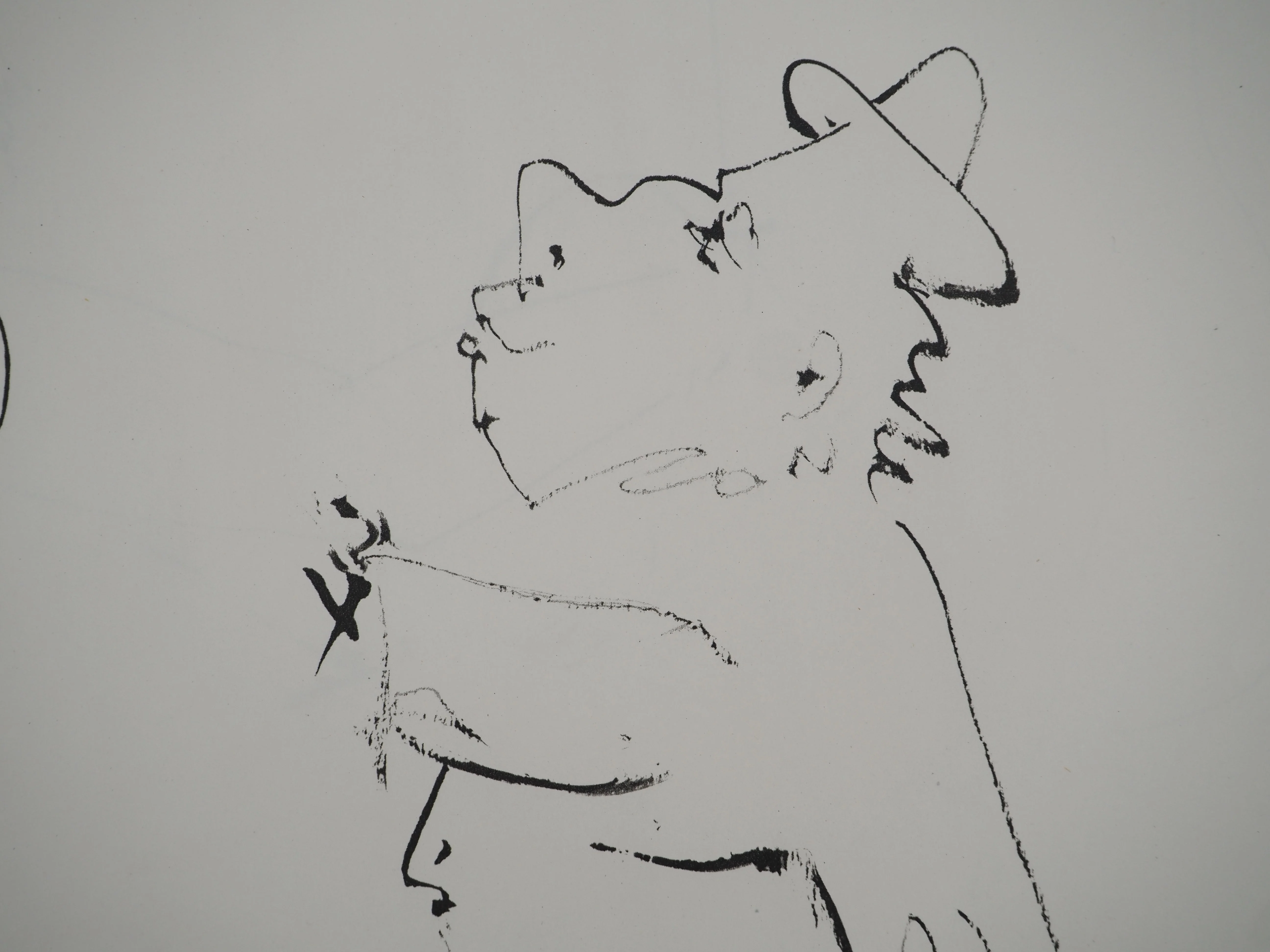 Pablo PICASSO : Comédie Humaine, L'homme au chapeau et la jeune fille, Héliogravure - Image 3