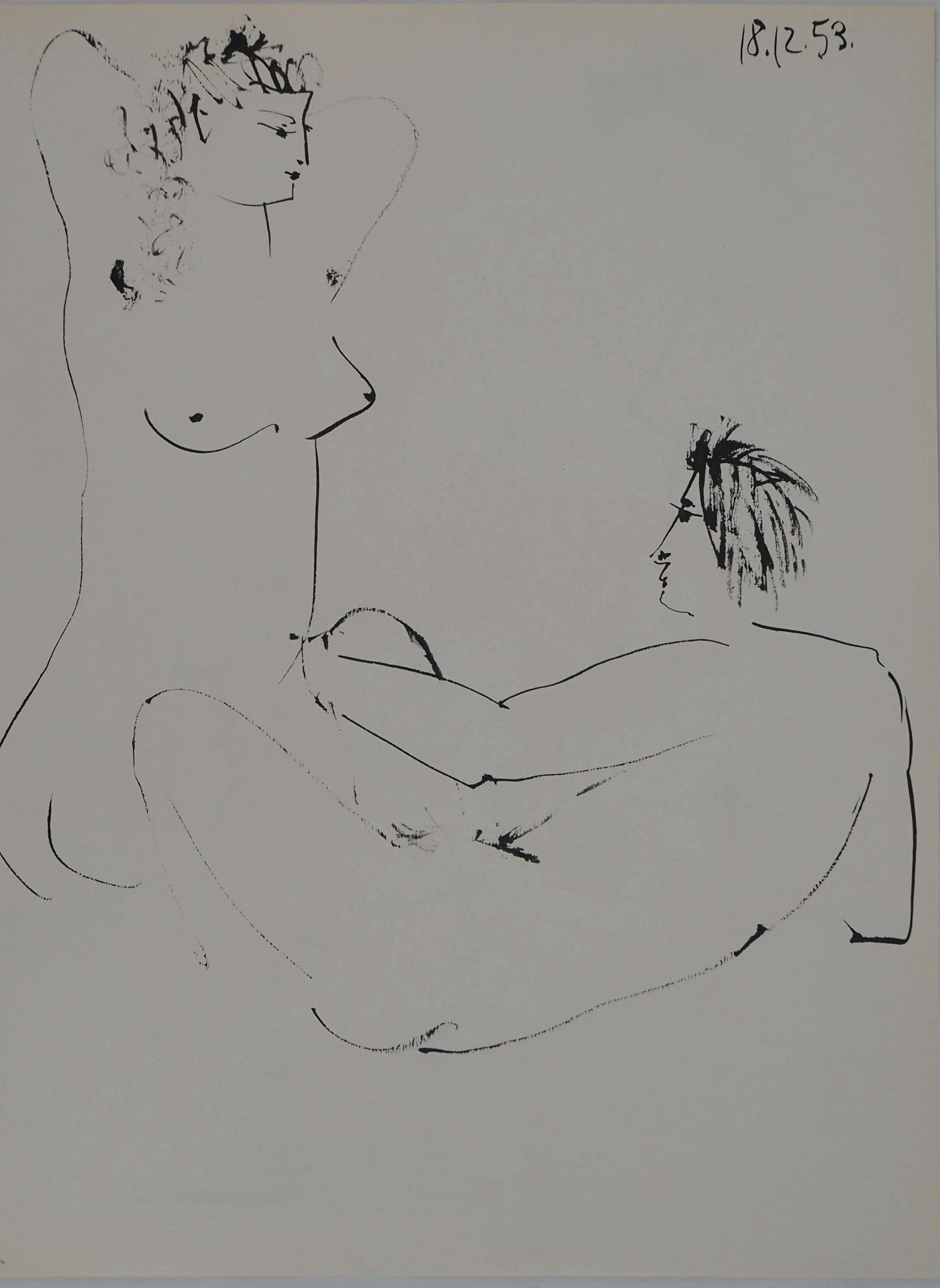 Pablo PICASSO : Comédie Humaine, L'homme au chapeau et la jeune fille, Héliogravure - Image 4
