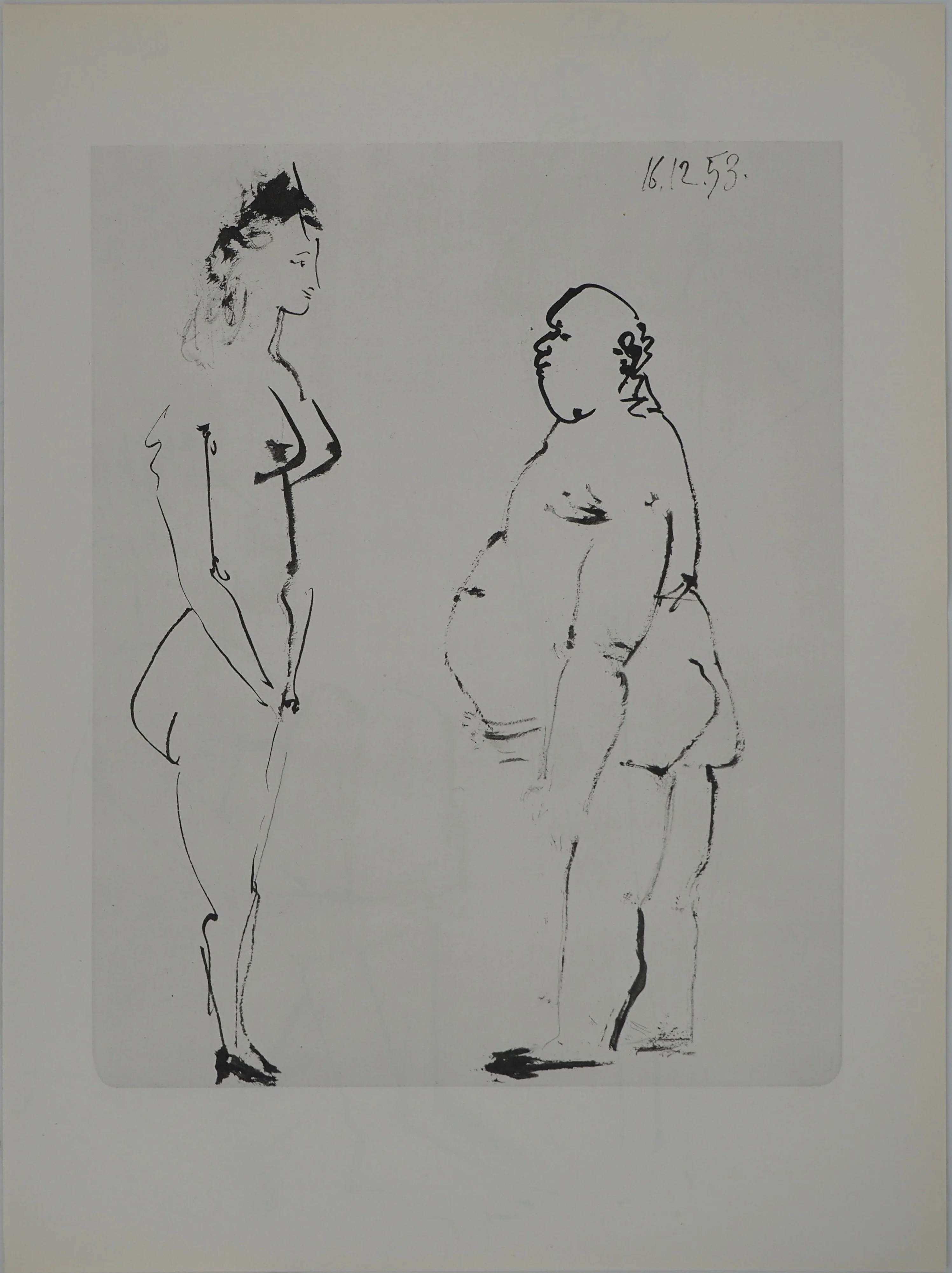 Pablo PICASSO : Comédie Humaine, La courtisane et le vieil homme, Héliogravure