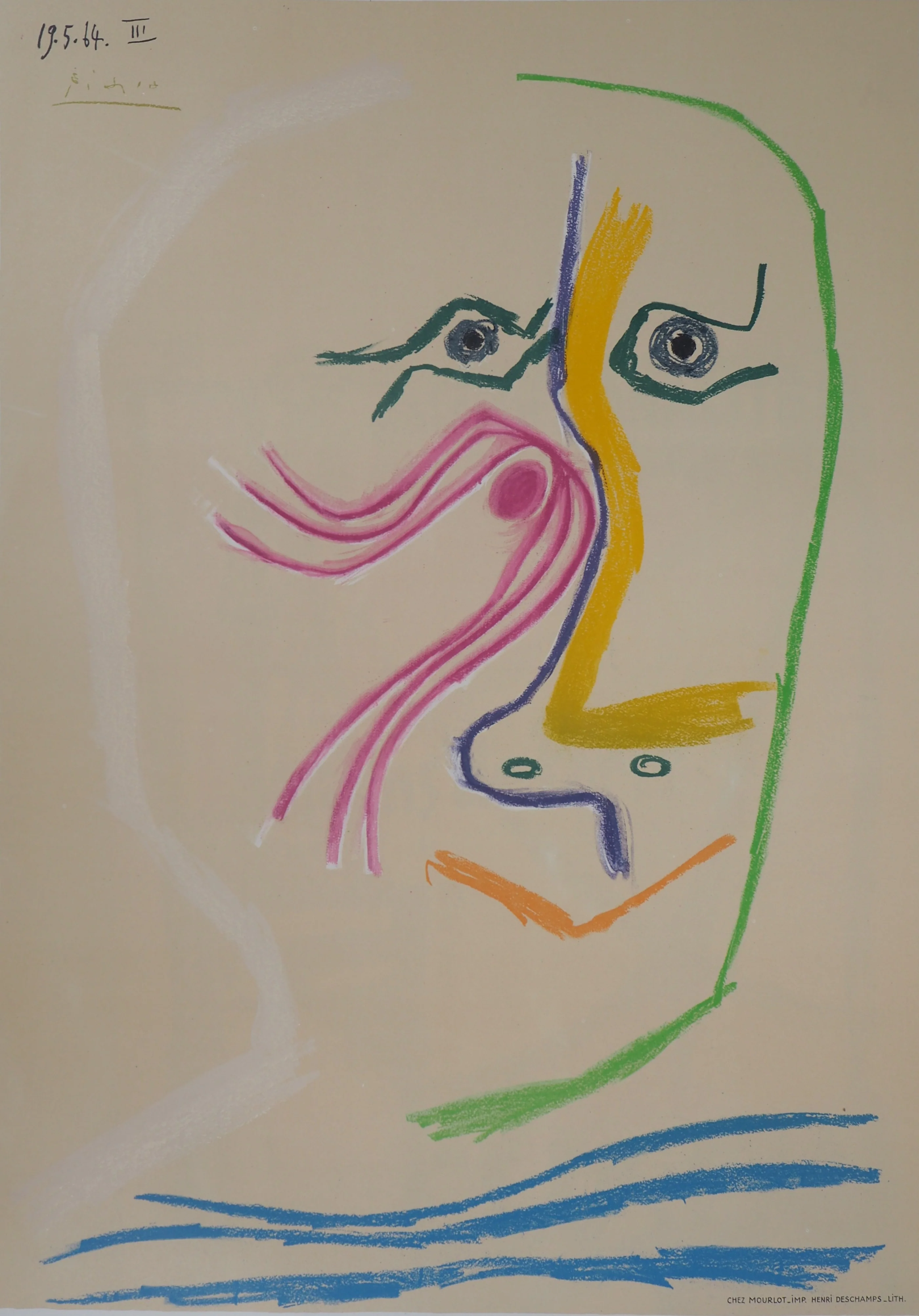 Pablo PICASSO : Hommage à René Char (Céret), Affiche en lithographie signée - Image 2