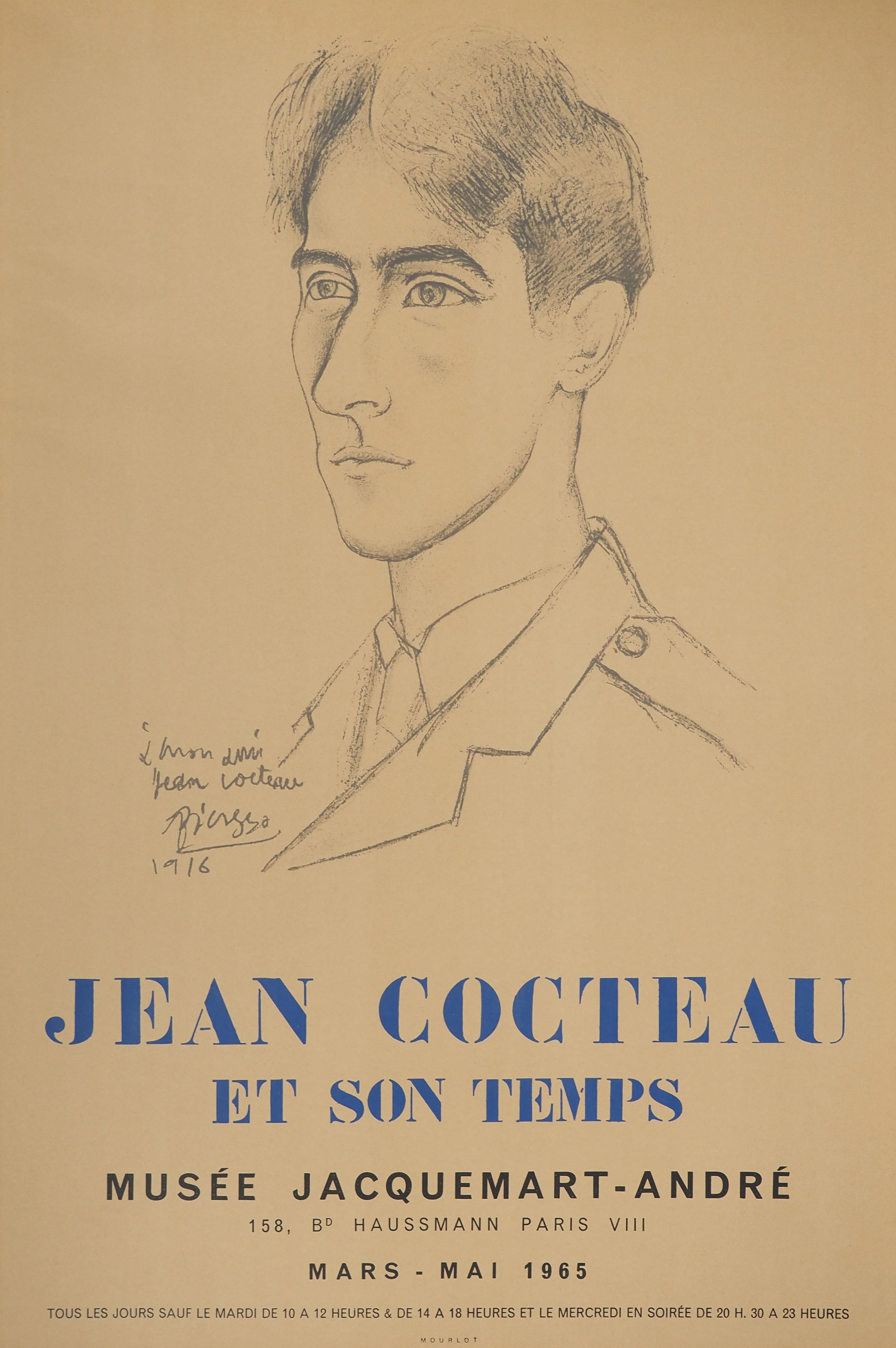 Pablo PICASSO : Jean Cocteau et son temps, Affiche en lithographie signée - Image 3