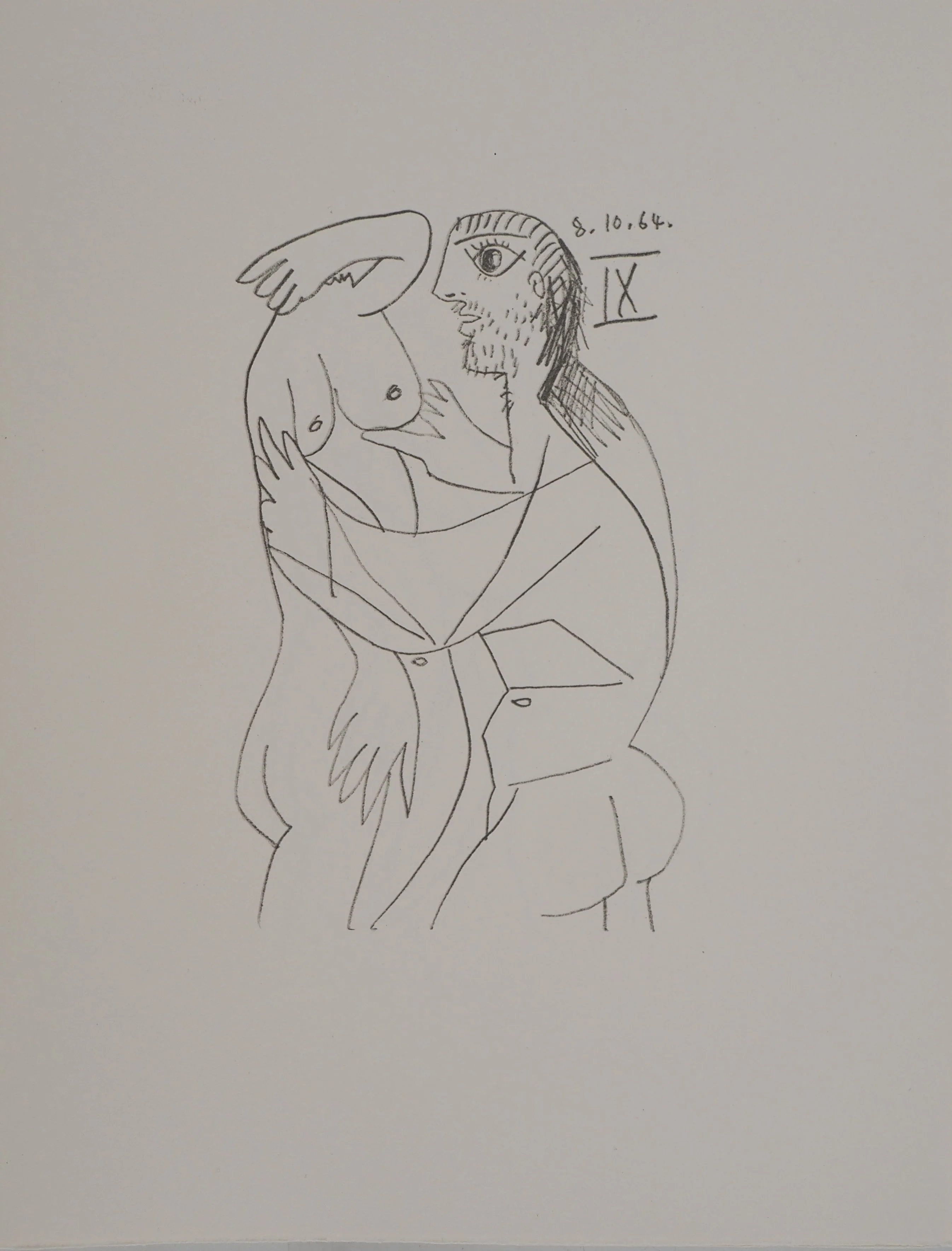 Pablo PICASSO : Le Goût du Bonheur, La bien aimée, Lithographie