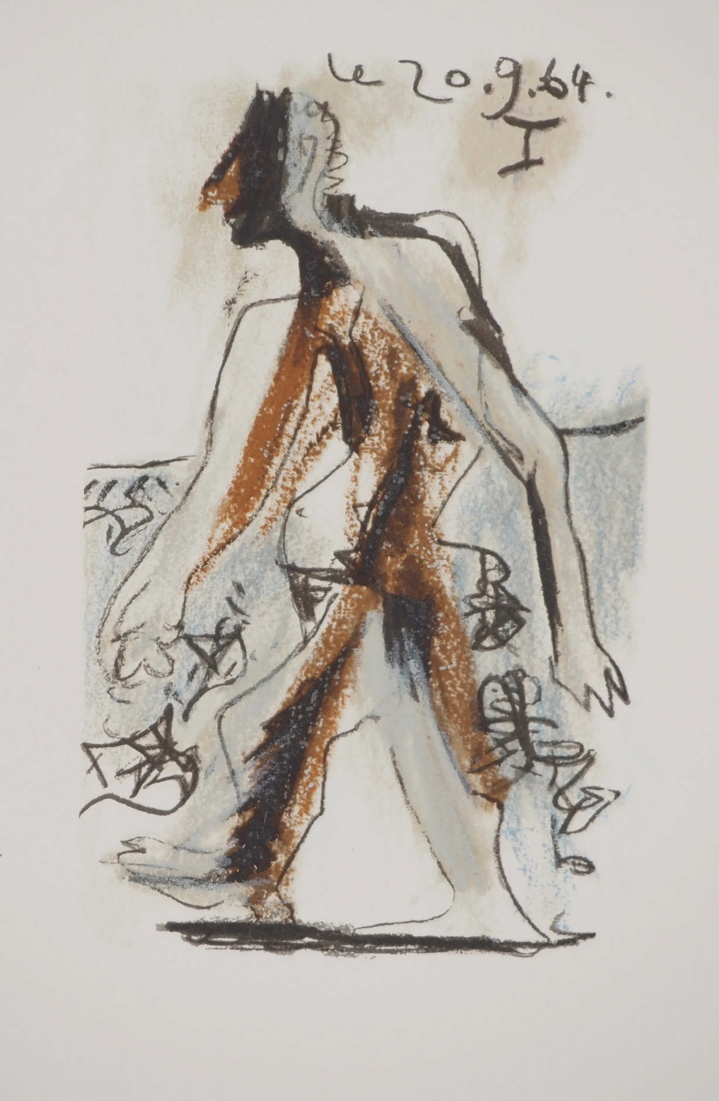 Pablo PICASSO : Le Goût du Bonheur, L'homme de la pénombre, Lithographie - Image 2