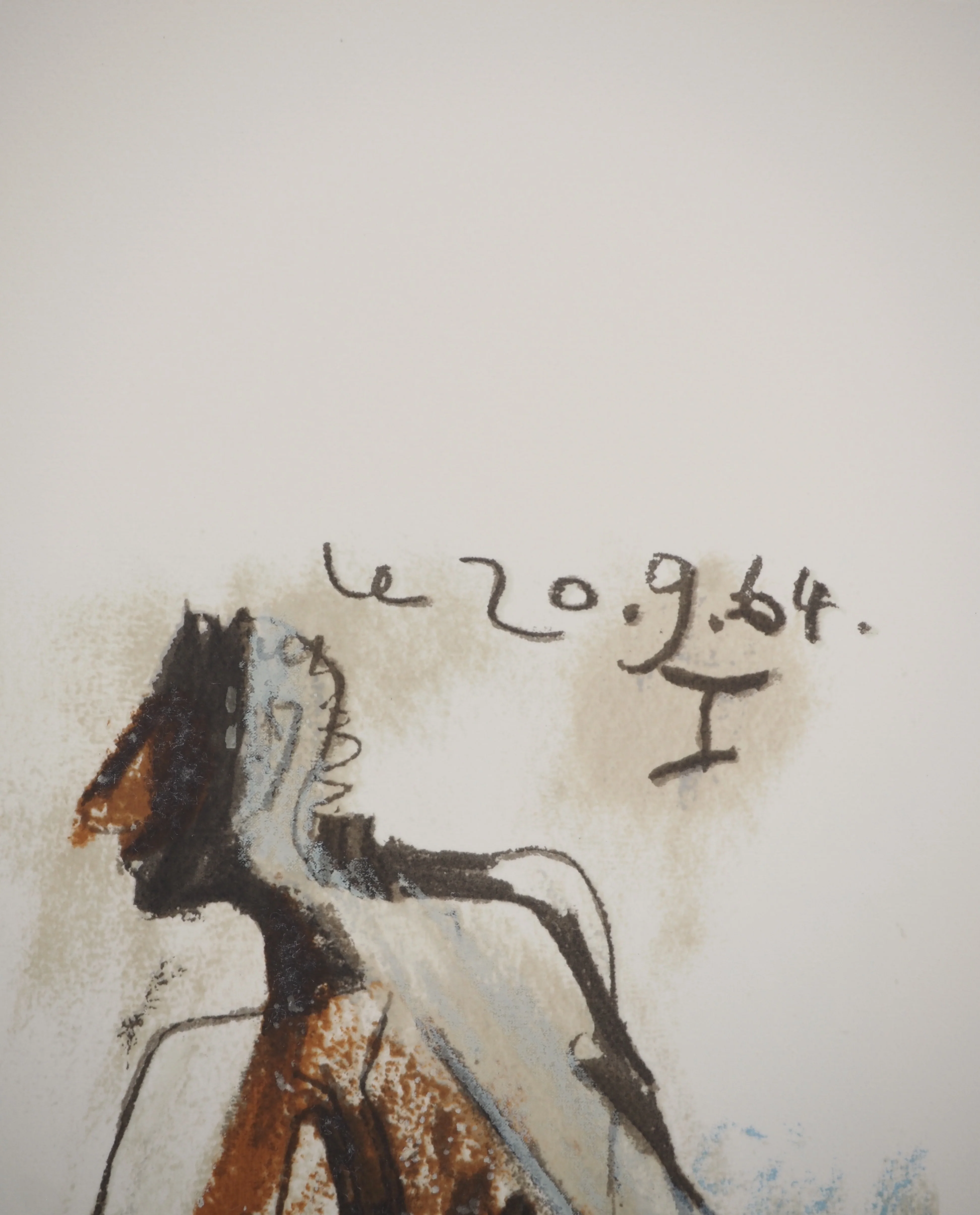 Pablo PICASSO : Le Goût du Bonheur, L'homme de la pénombre, Lithographie - Image 3
