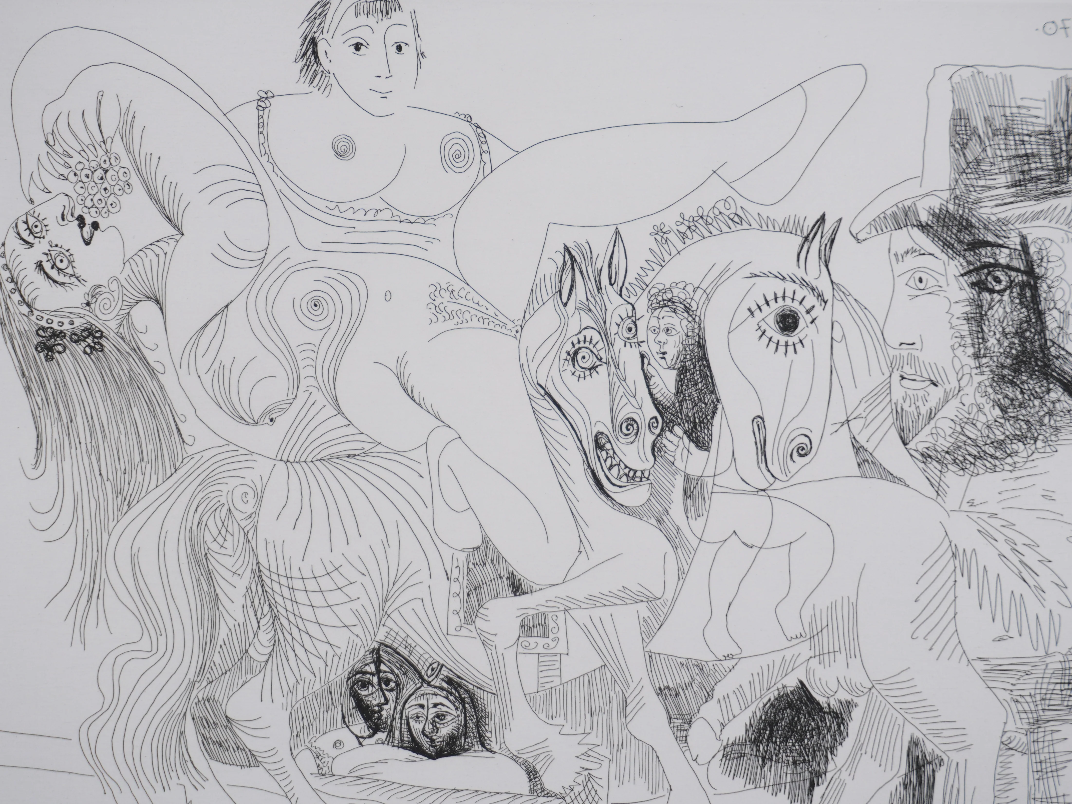 Pablo PICASSO : Les 156, Cirque, L’Écuyère au raisin, Gravure originale signée - Image 4