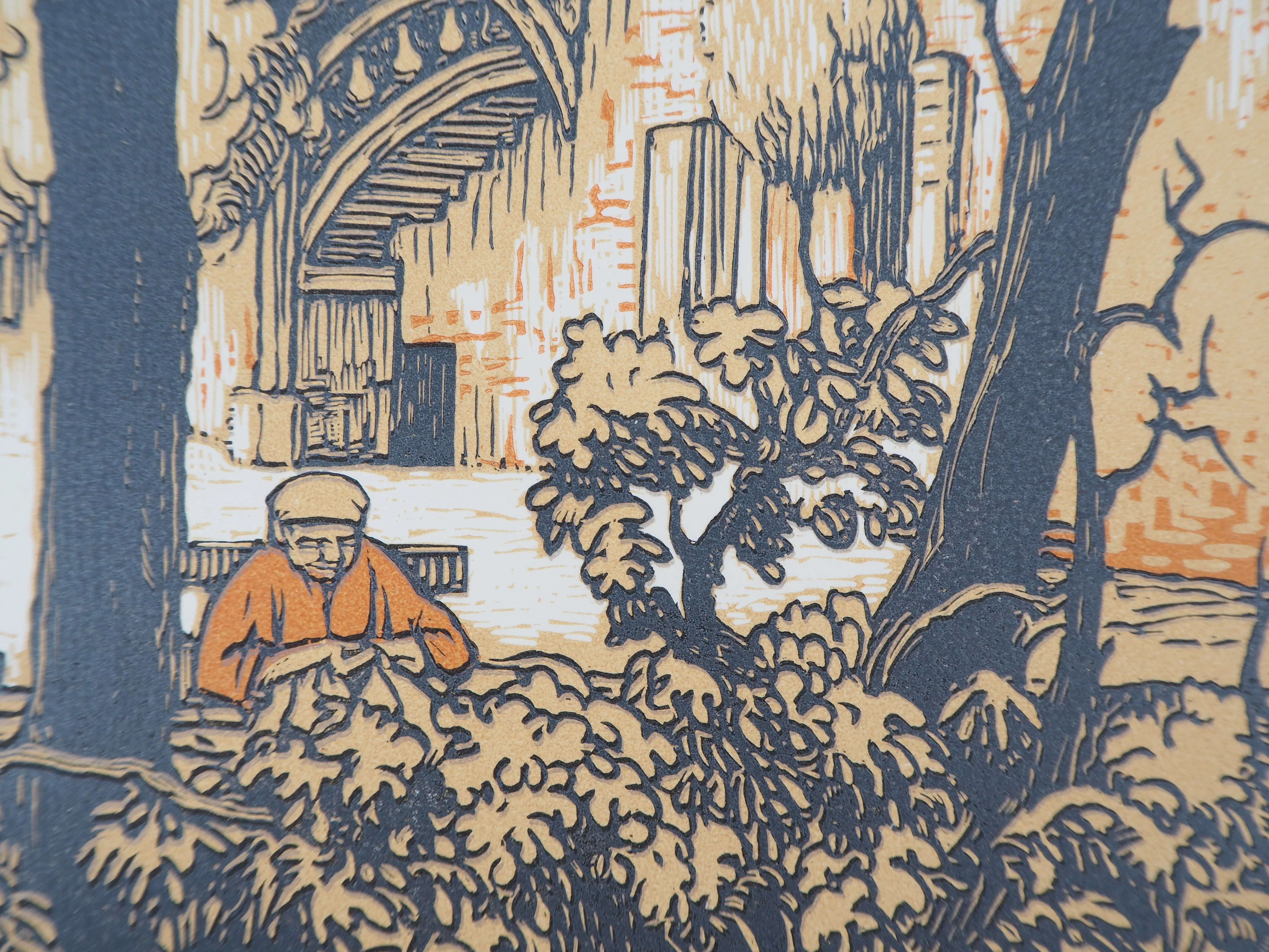 Paul BAUDIER : Vieille maison, Gravure sur bois originale signée - Image 6