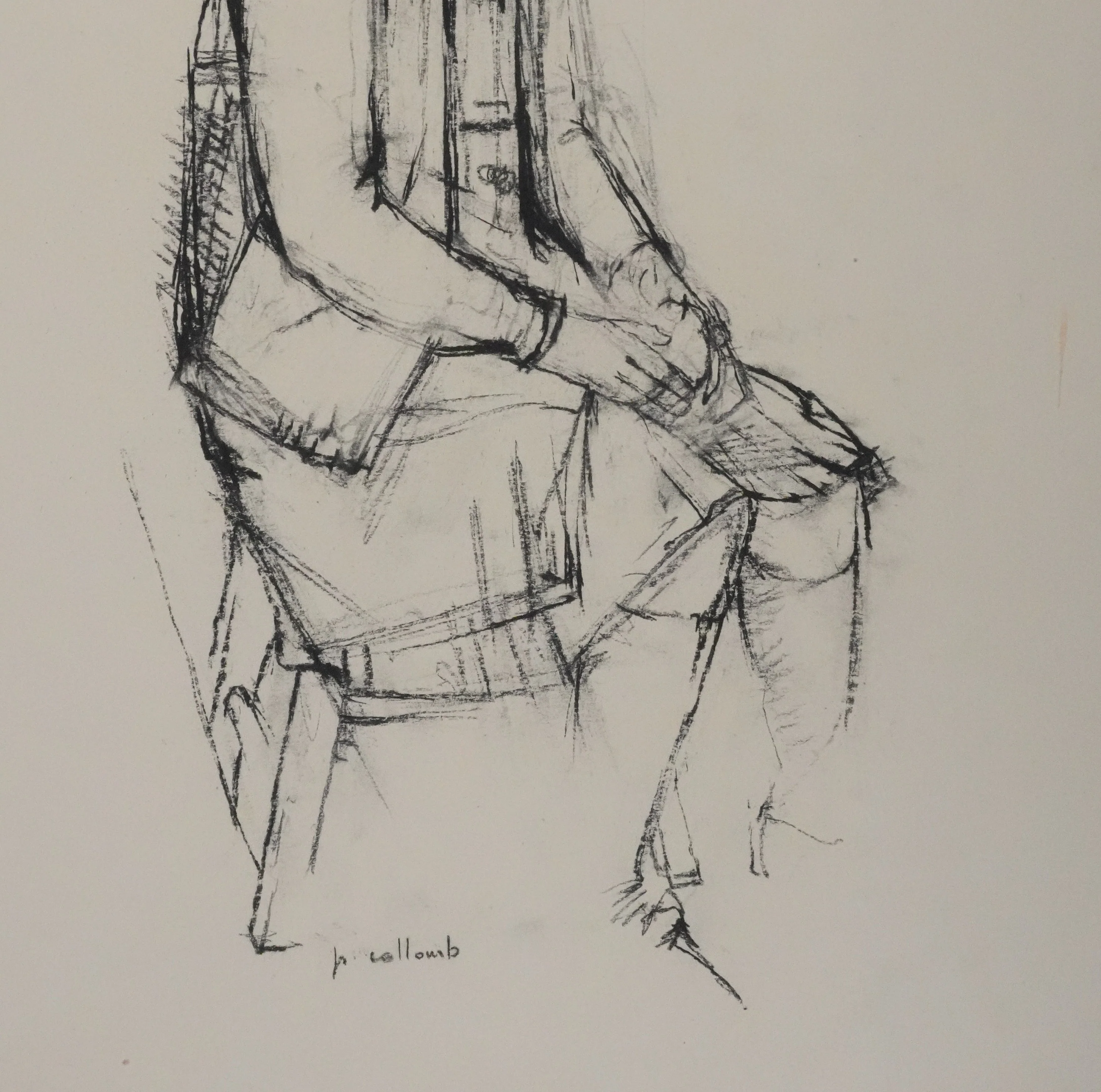 Paul COLLOMB : Fillette assise, Dessin original signé - Image 6