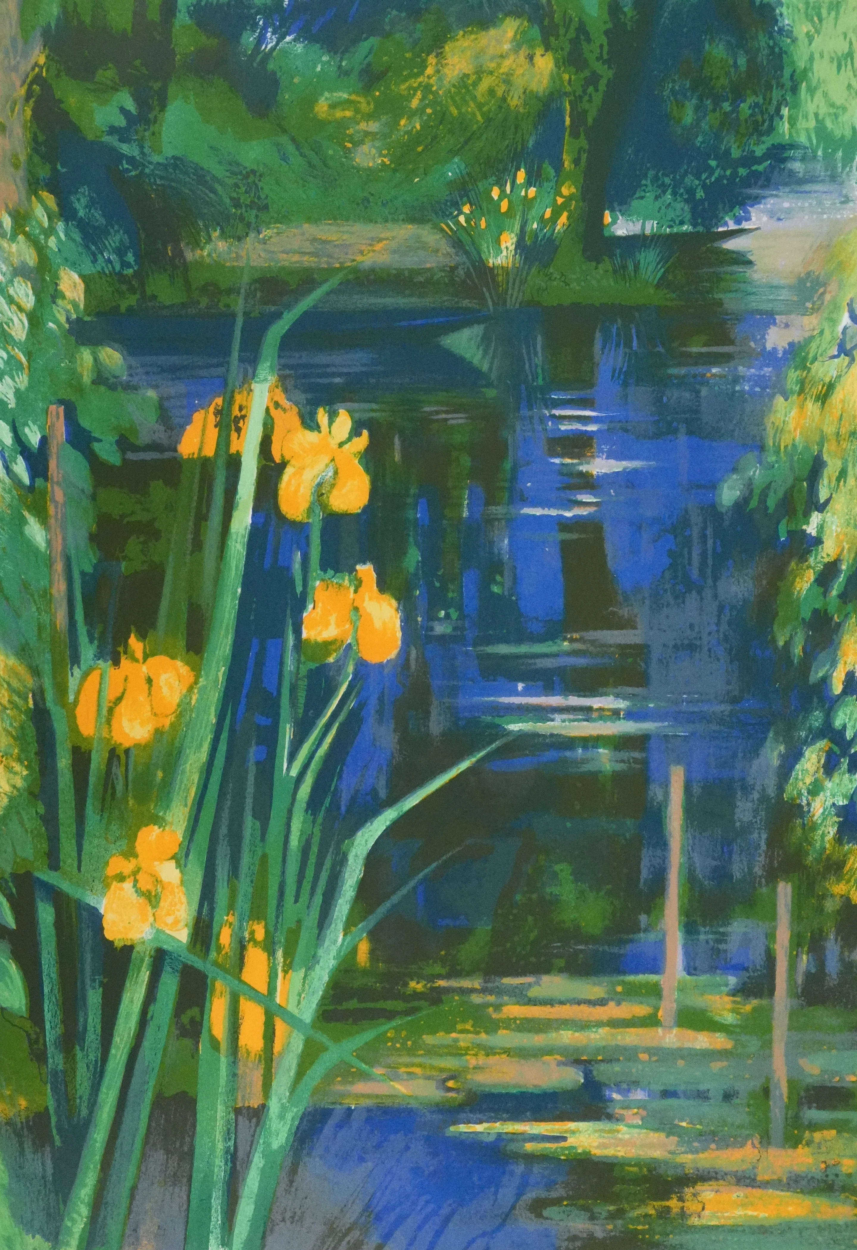 Paul COLLOMB : Les fleurs du lac, Lithographie originale signée - Image 4
