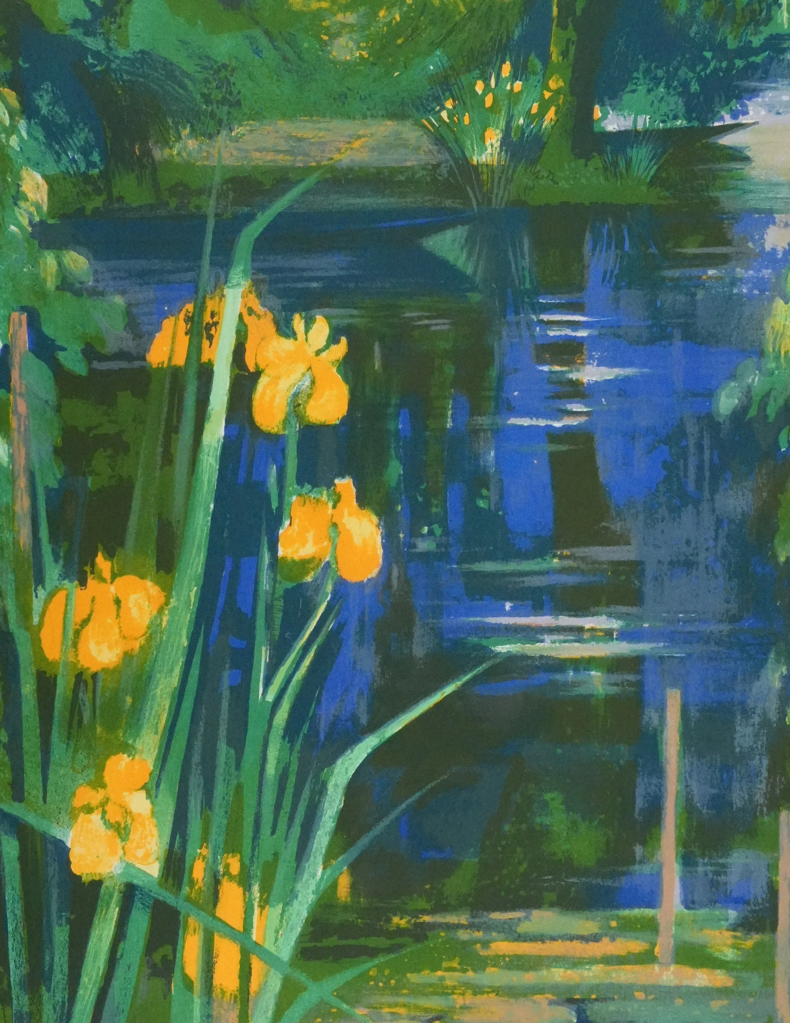 Paul COLLOMB : Les fleurs du lac, Lithographie originale signée - Image 5