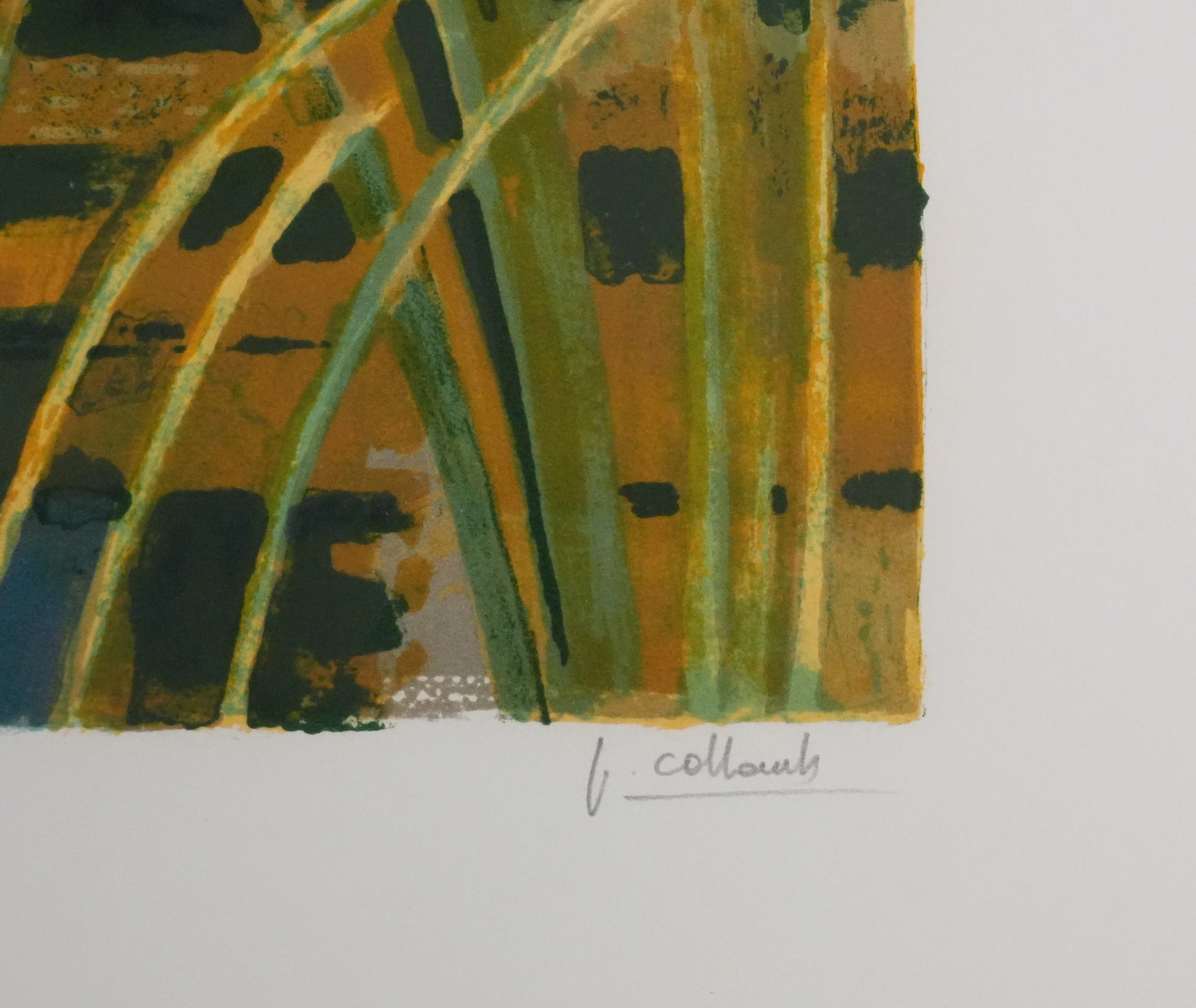 Paul COLLOMB : Les iris bleues, Lithographie originale signée - Image 2