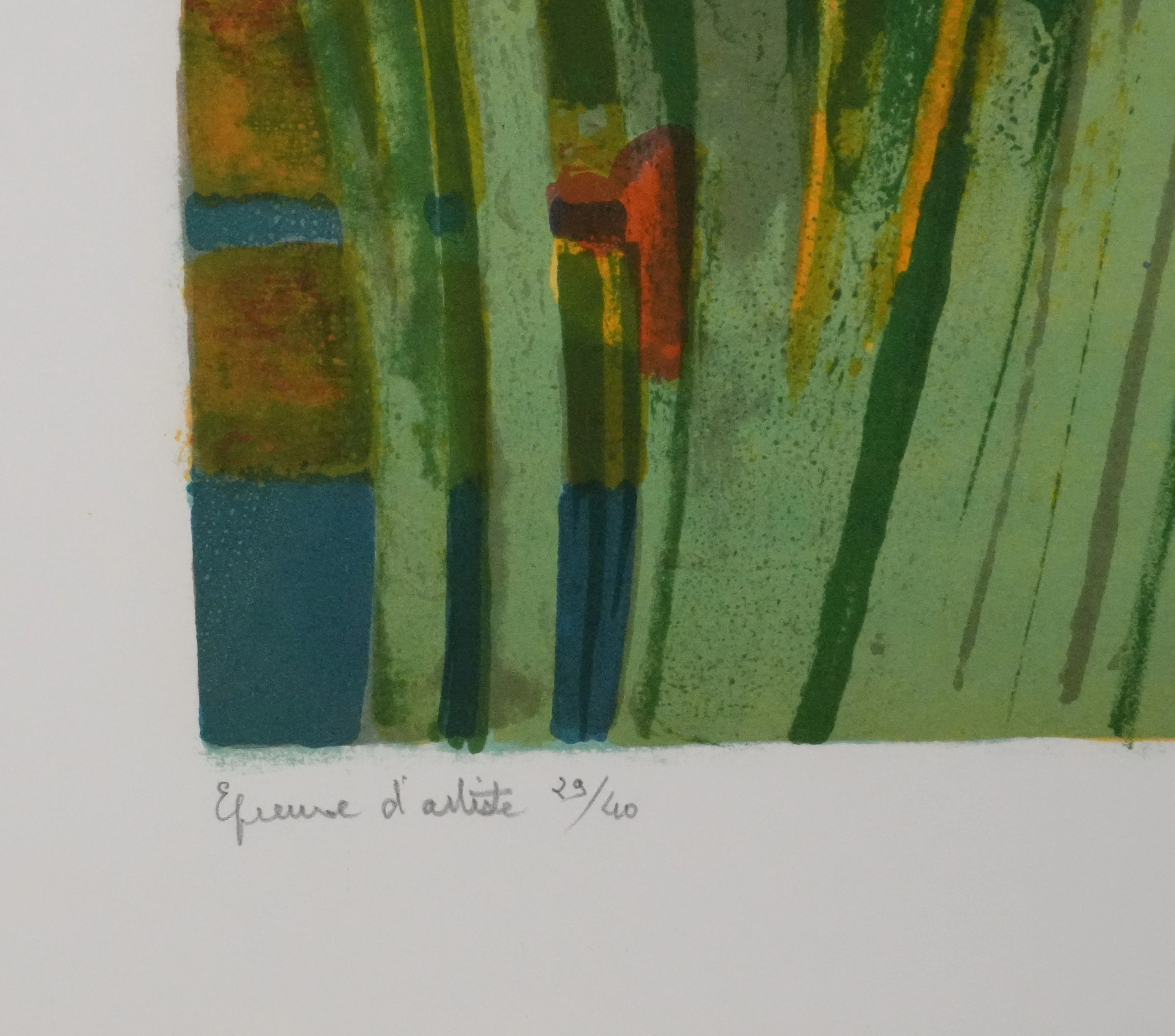 Paul COLLOMB : Les iris bleues, Lithographie originale signée - Image 7