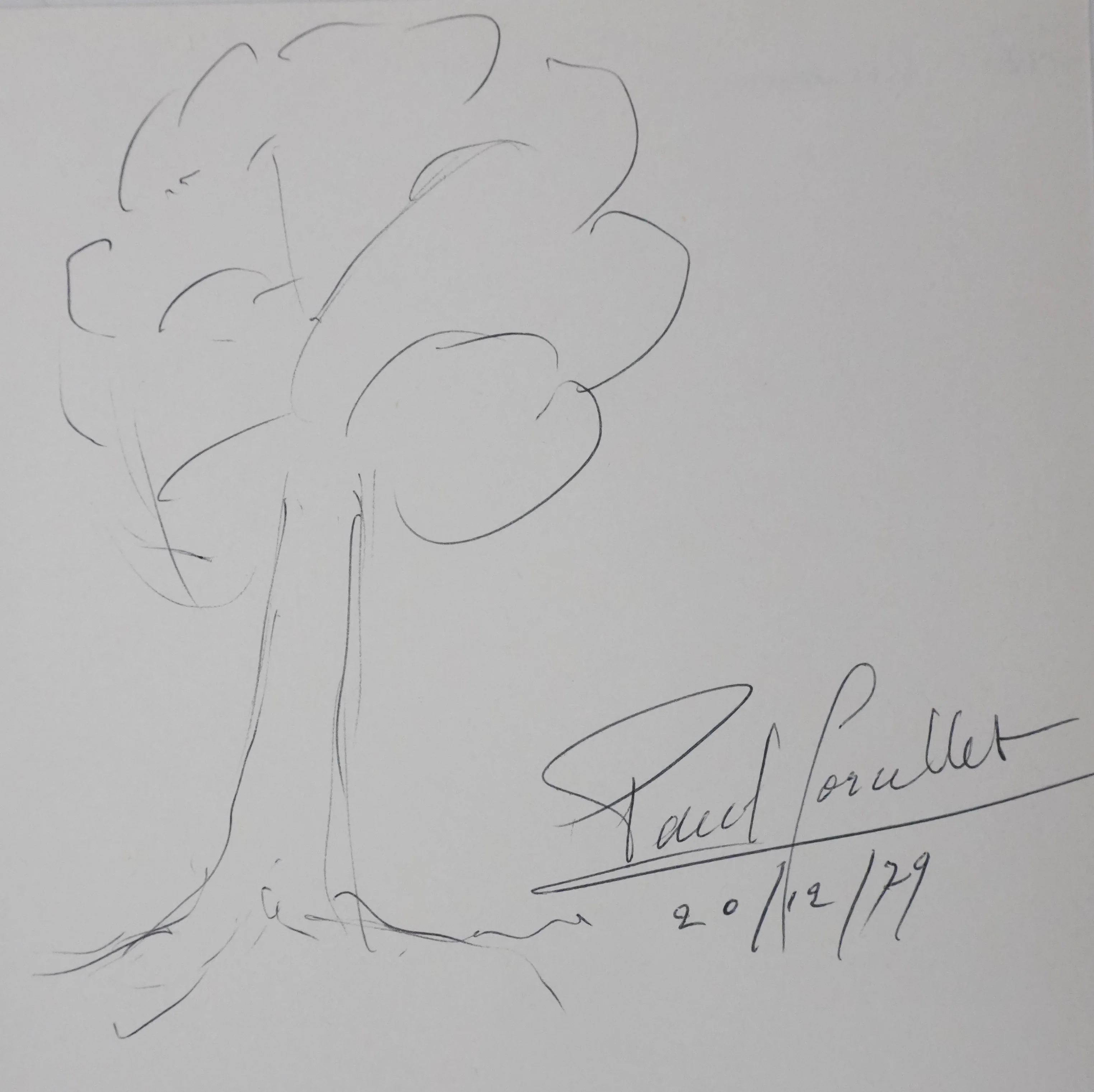Paul CORCELLET : L'arbre de vie, Autographe et dessin original signé