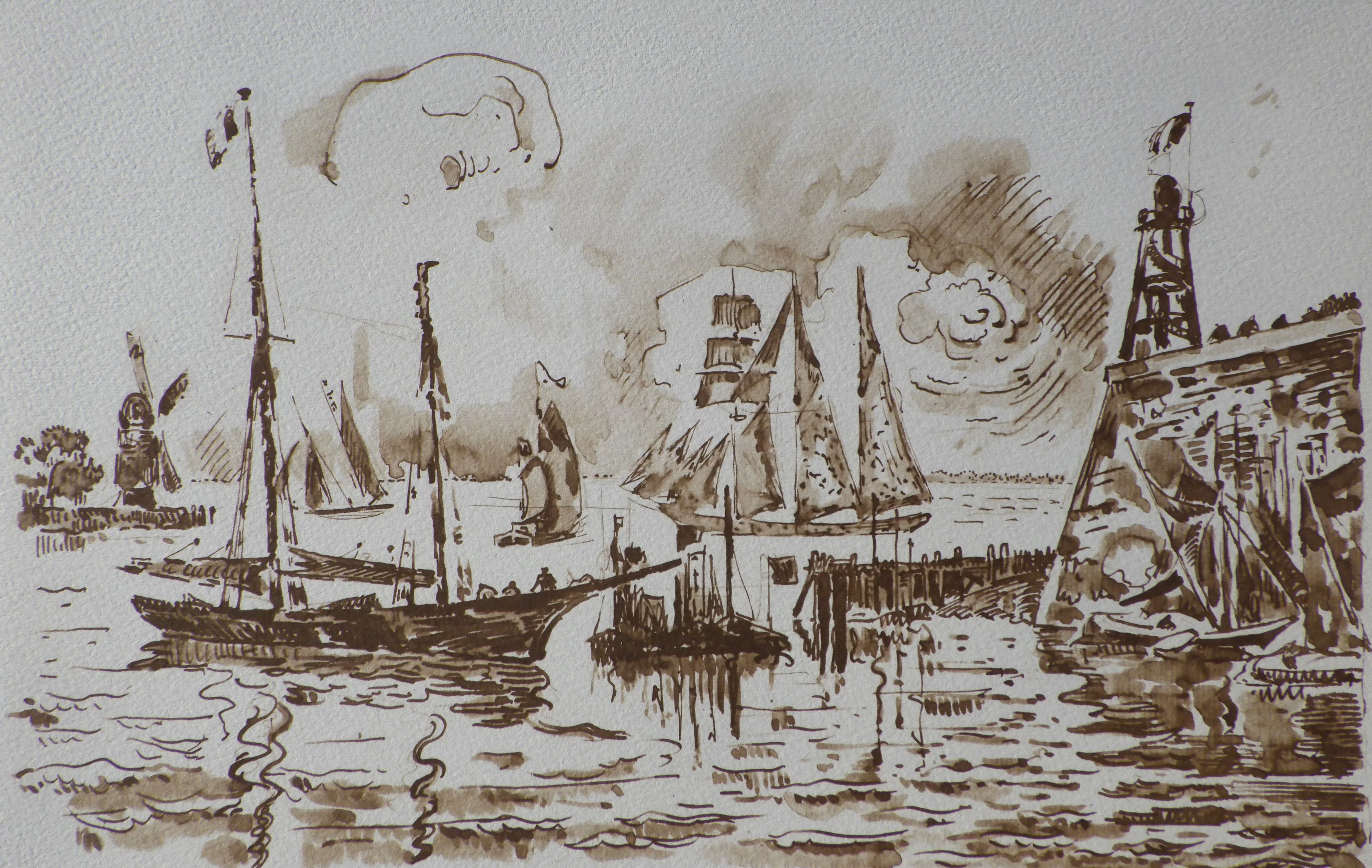 Paul SIGNAC : Voiliers à Flessinghe, Gravure - Image 2