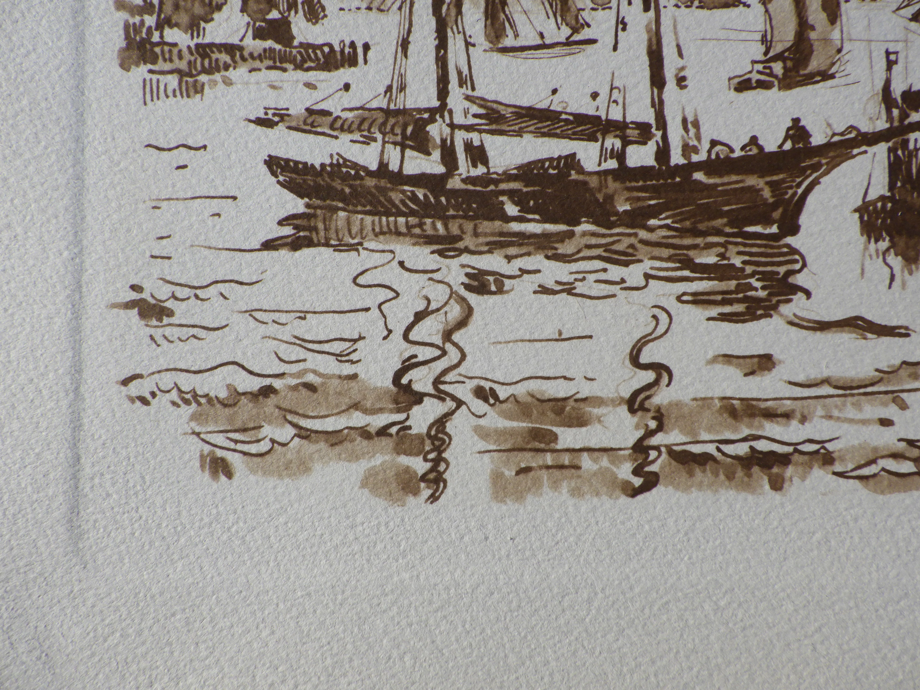 Paul SIGNAC : Voiliers à Flessinghe, Gravure - Image 6