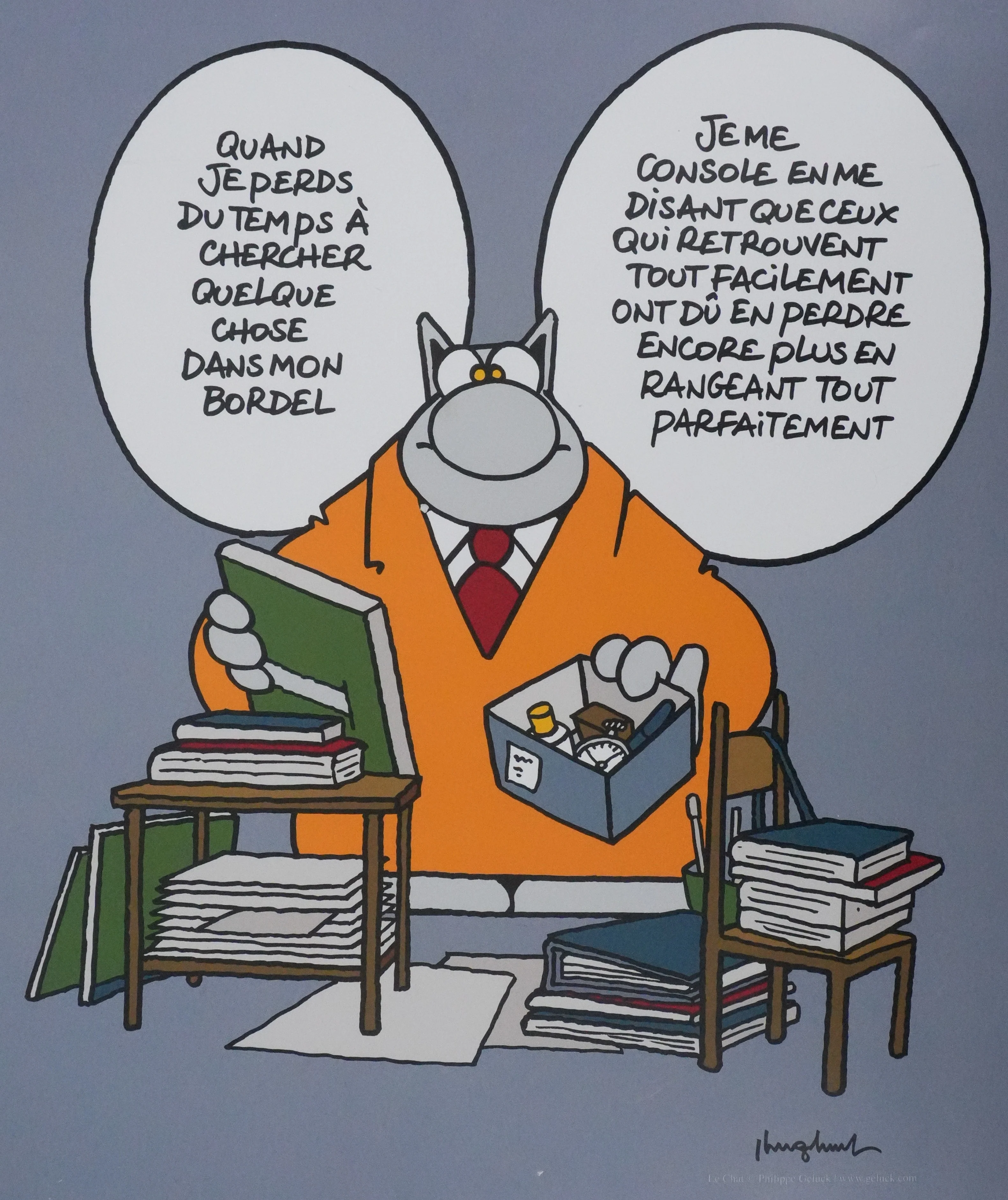 Philippe GELUCK : Quand je perds mon bordel, Affiche originale signée - Image 3