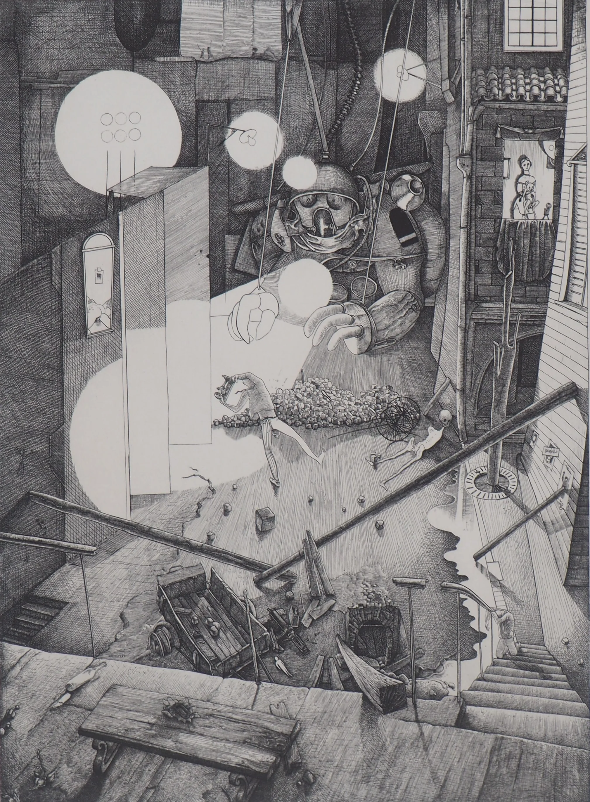 Philippe Mohlitz : La Barricade, Gravure originale signée - Image 3