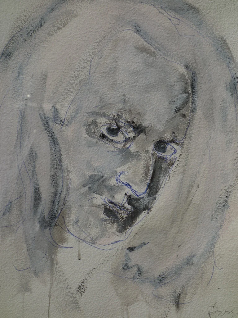 Philippe PASQUA : Portrait d’homme, Encre et aquarelle sur papier signée - Image 3