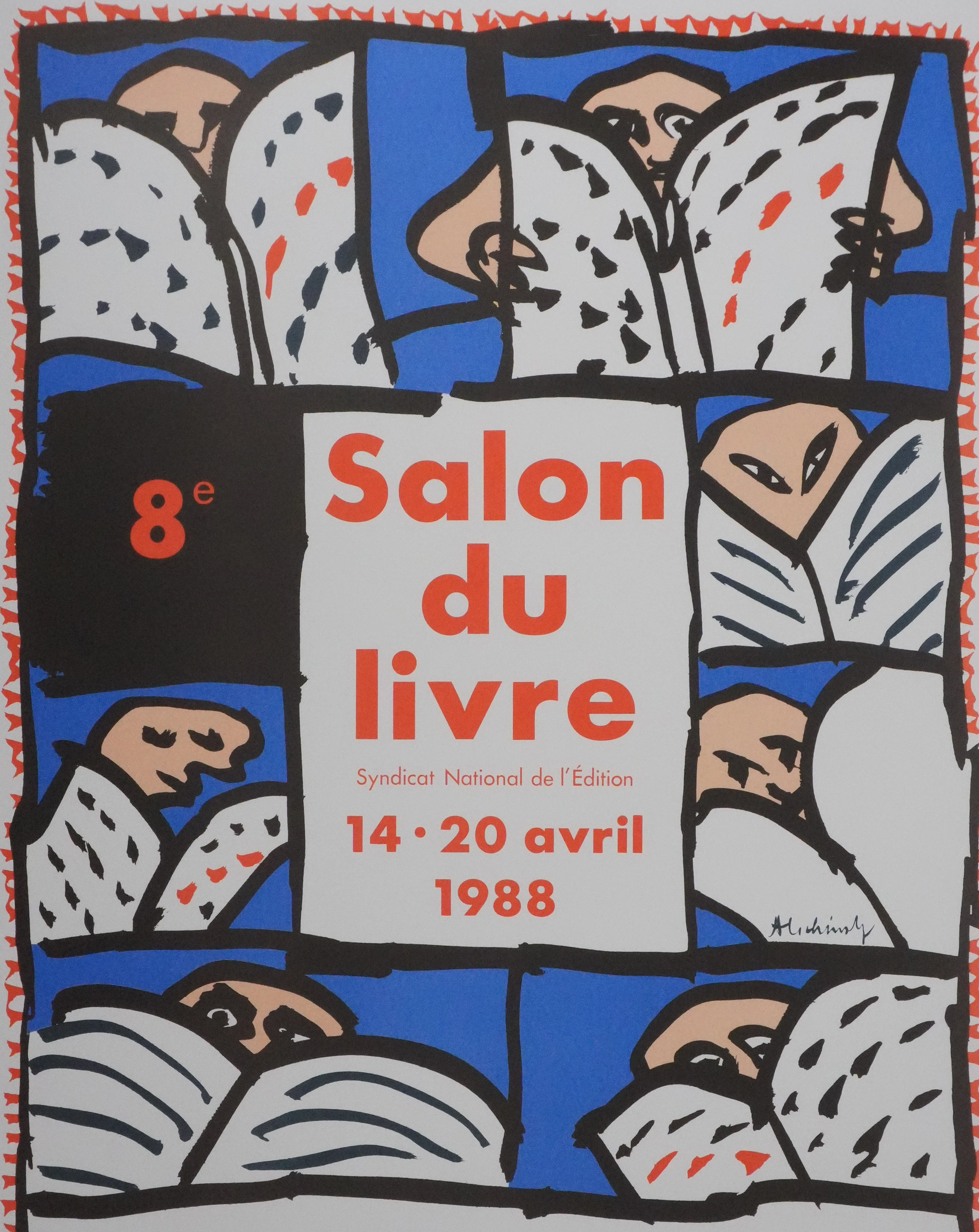 Pierre ALECHINSKY : Salon du livre, Affiche en lithographie originale signée - Image 3