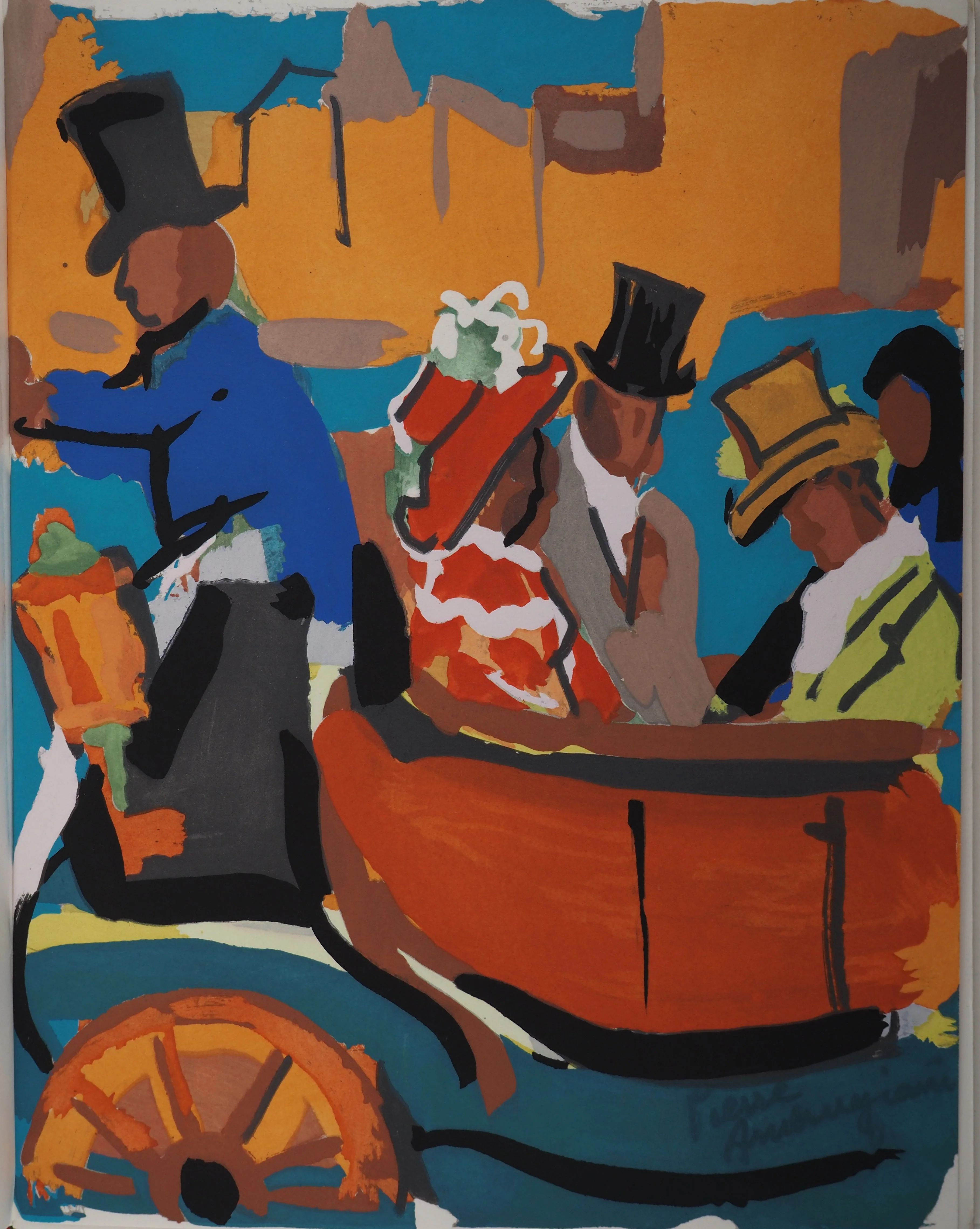 Pierre AMBROGIANI : Balade sur le port, Lithographie originale signée