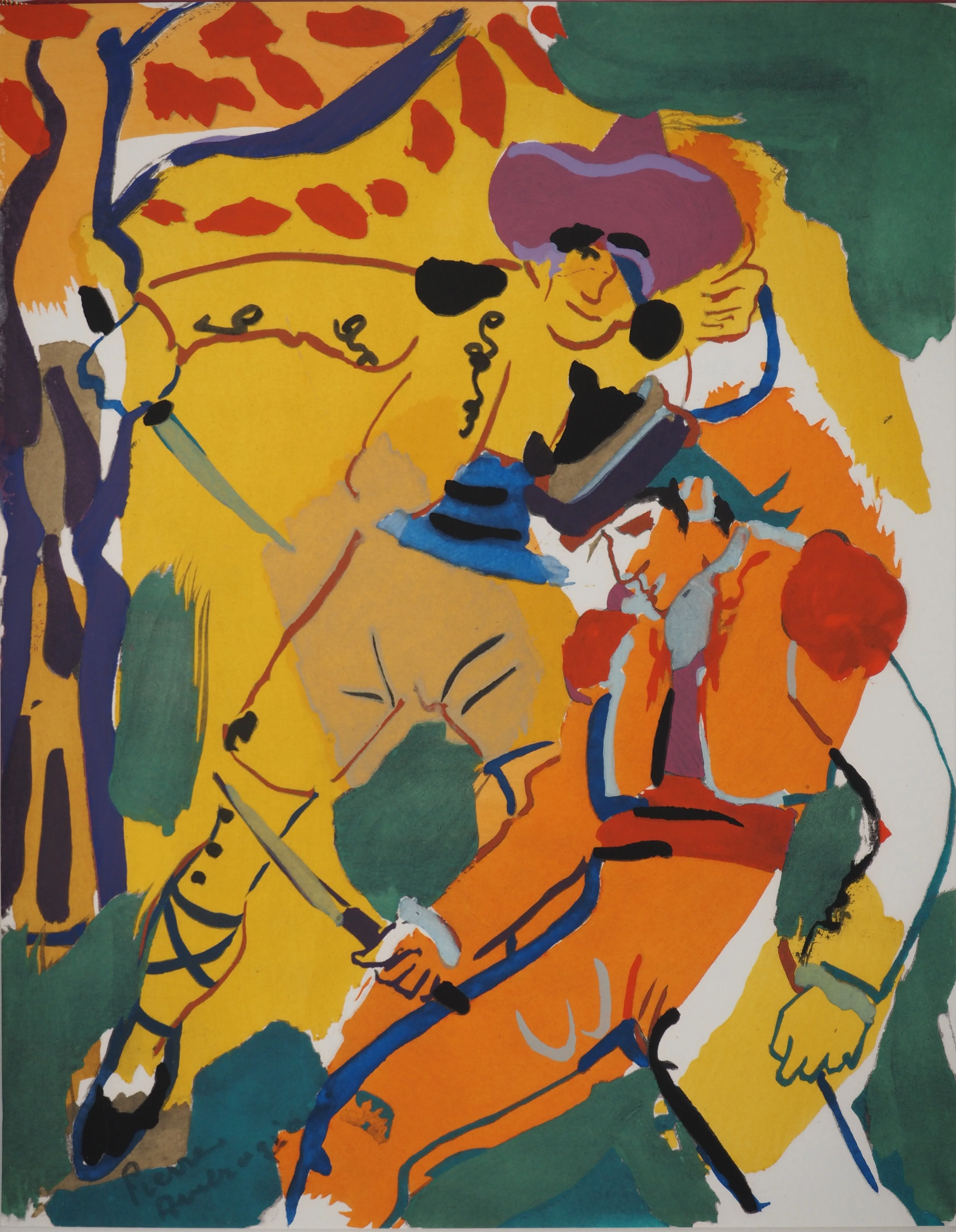 Pierre AMBROGIANI : Duel de bandoleros,, Lithographie originale signée - Image 2