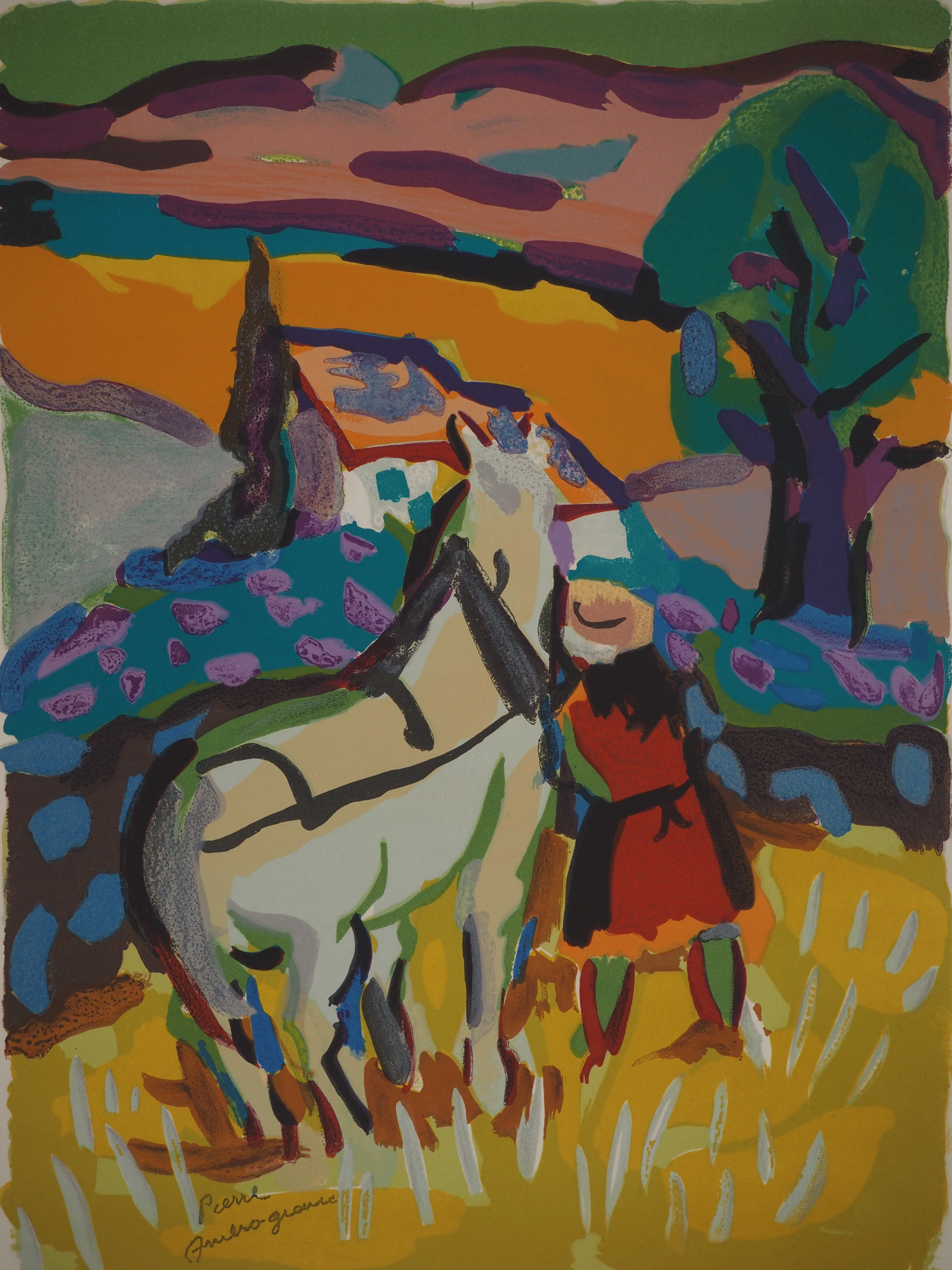 Pierre AMBROGIANI : Le cheval de trait, Lithographie originale signée - Image 2
