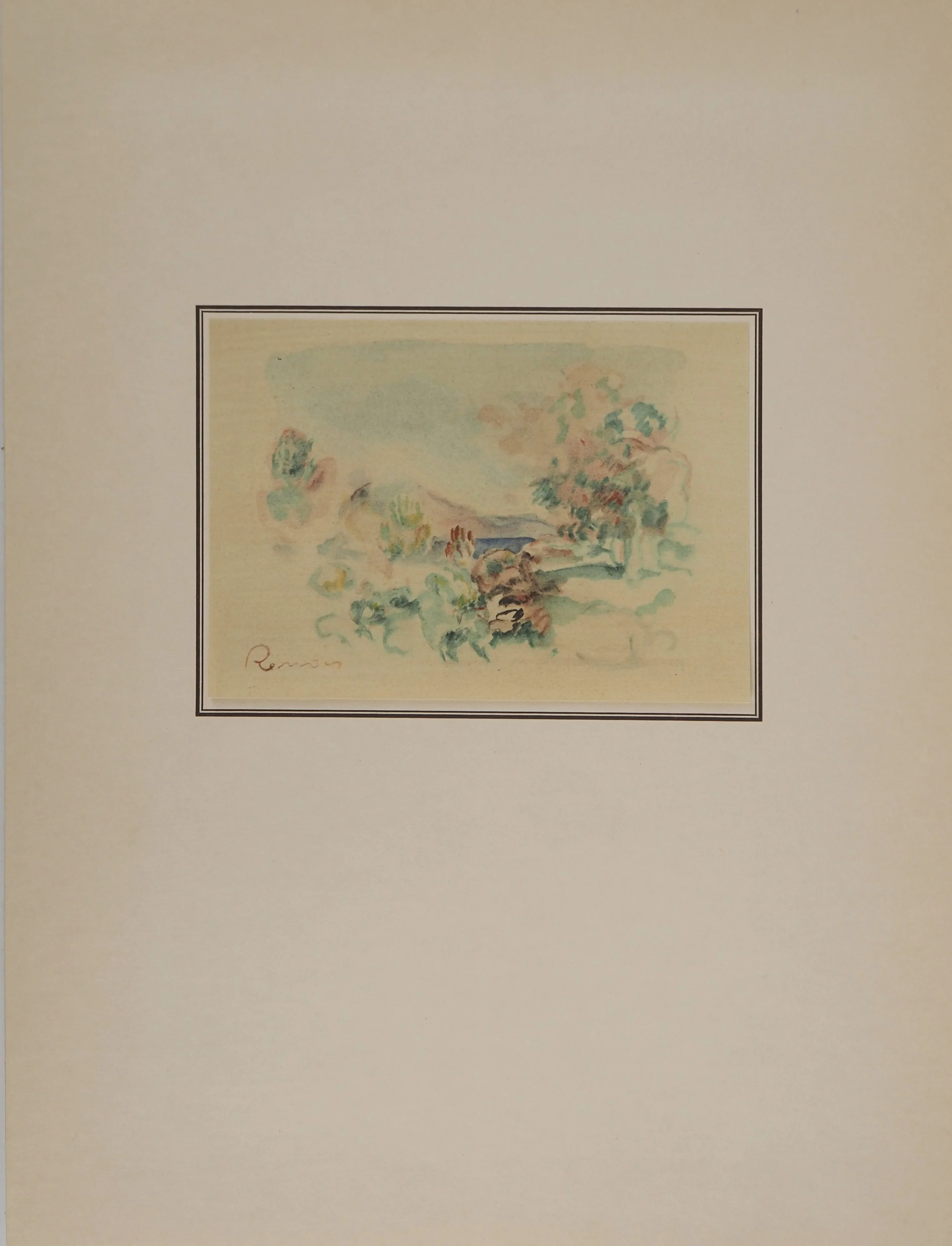 Pierre-Auguste RENOIR : Cagnes, La mer au loin, Lithographie et pochoir signée - Image 3