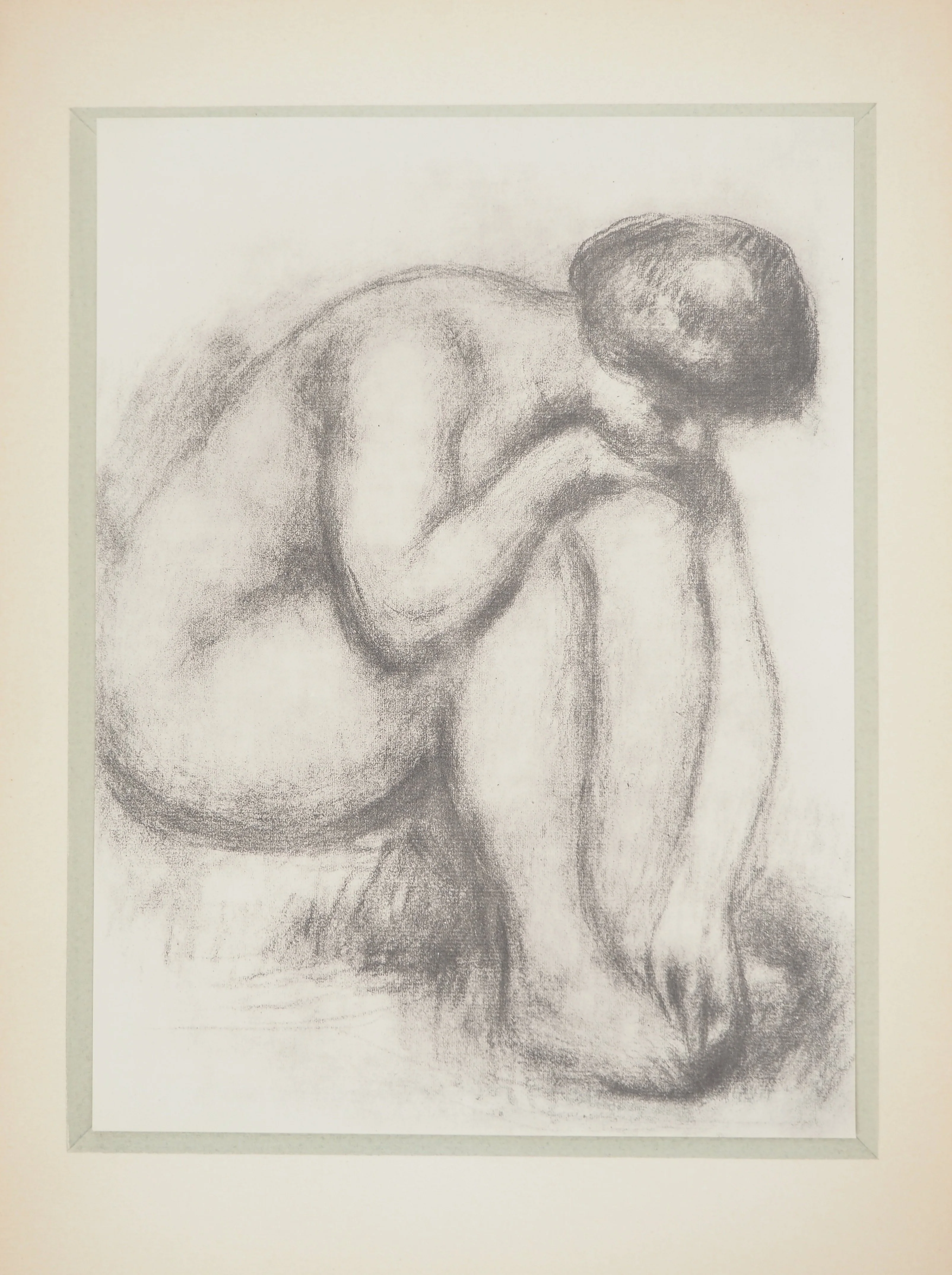 Pierre-Auguste RENOIR : Nu assis Lithographie et pochoir