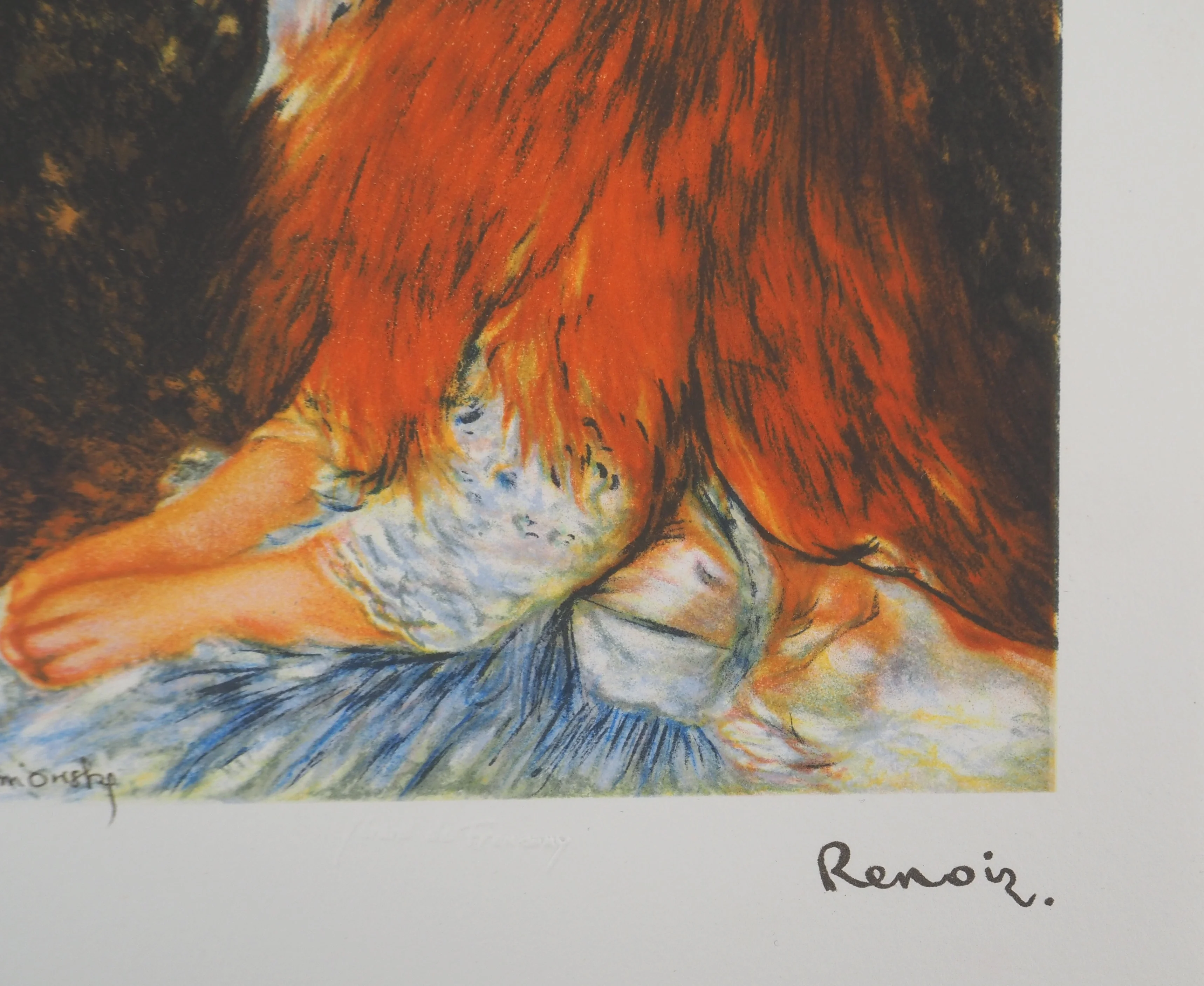 Pierre-Auguste RENOIR : Portrait de jeune fille rousse, Lithographie signée - Image 2