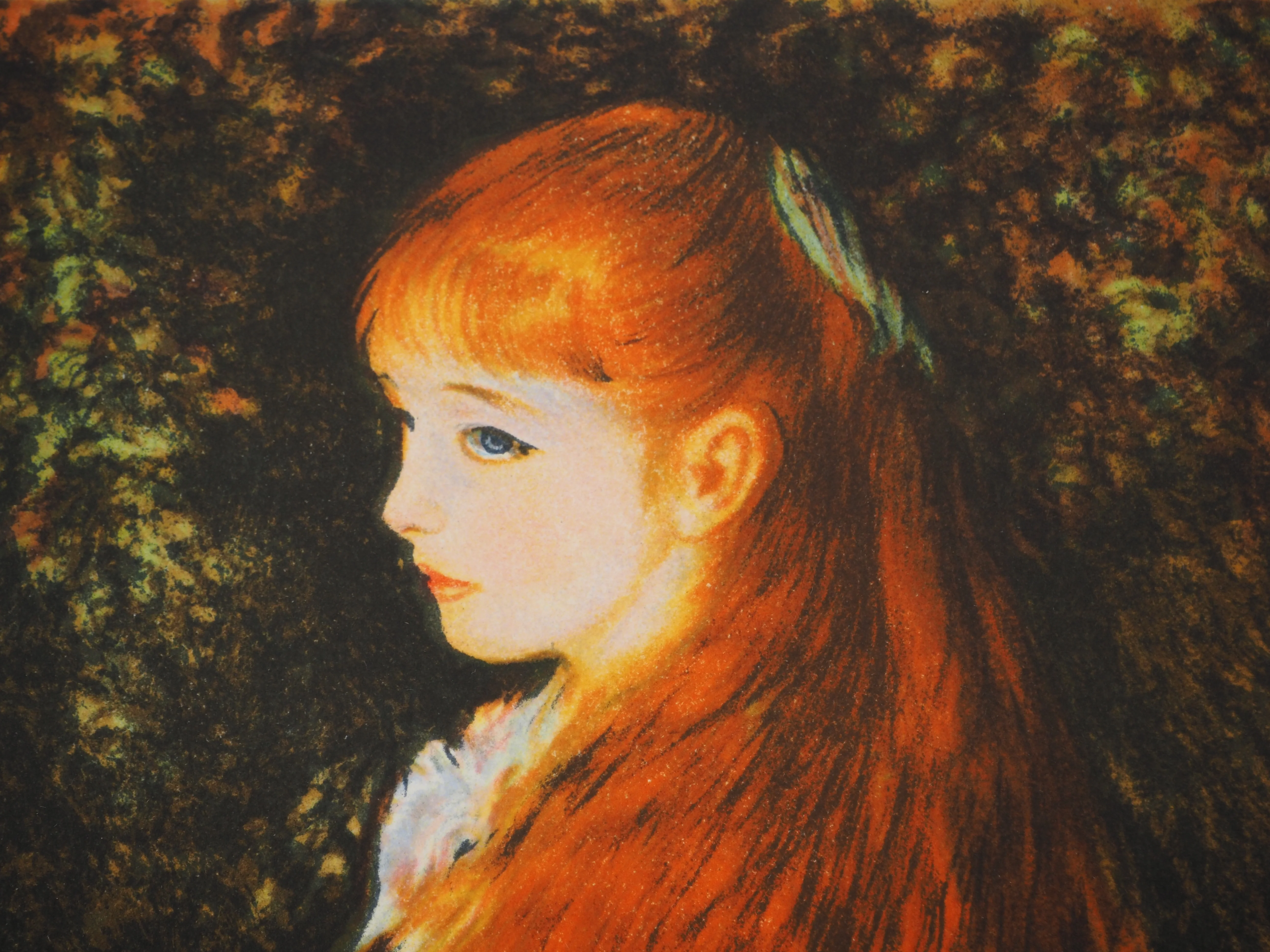 Pierre-Auguste RENOIR : Portrait de jeune fille rousse, Lithographie signée - Image 4