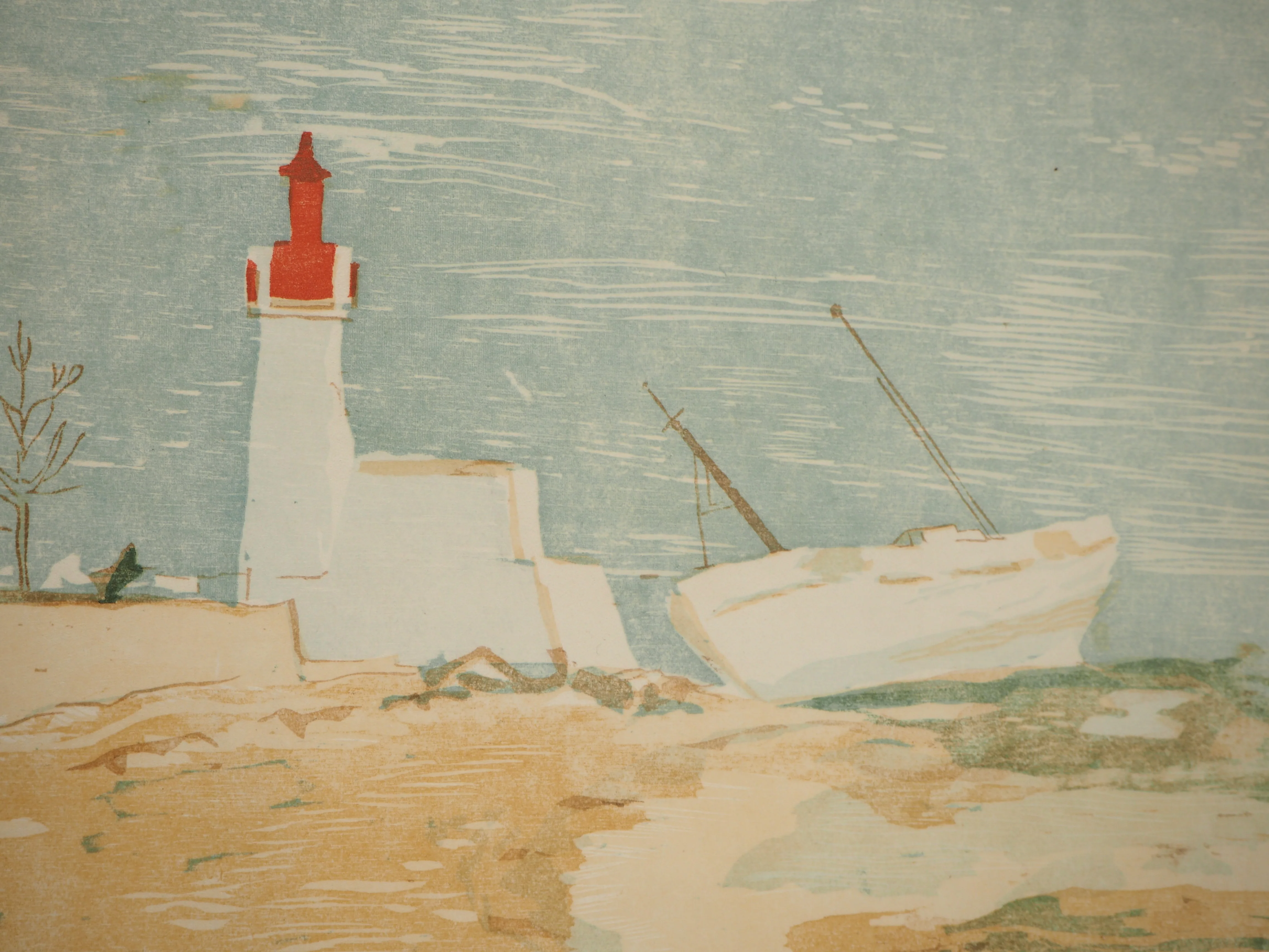 Pierre-Eugène CLAIRIN : Loctudy, Phare de Bretagne, Lithographie originale signée - Image 4