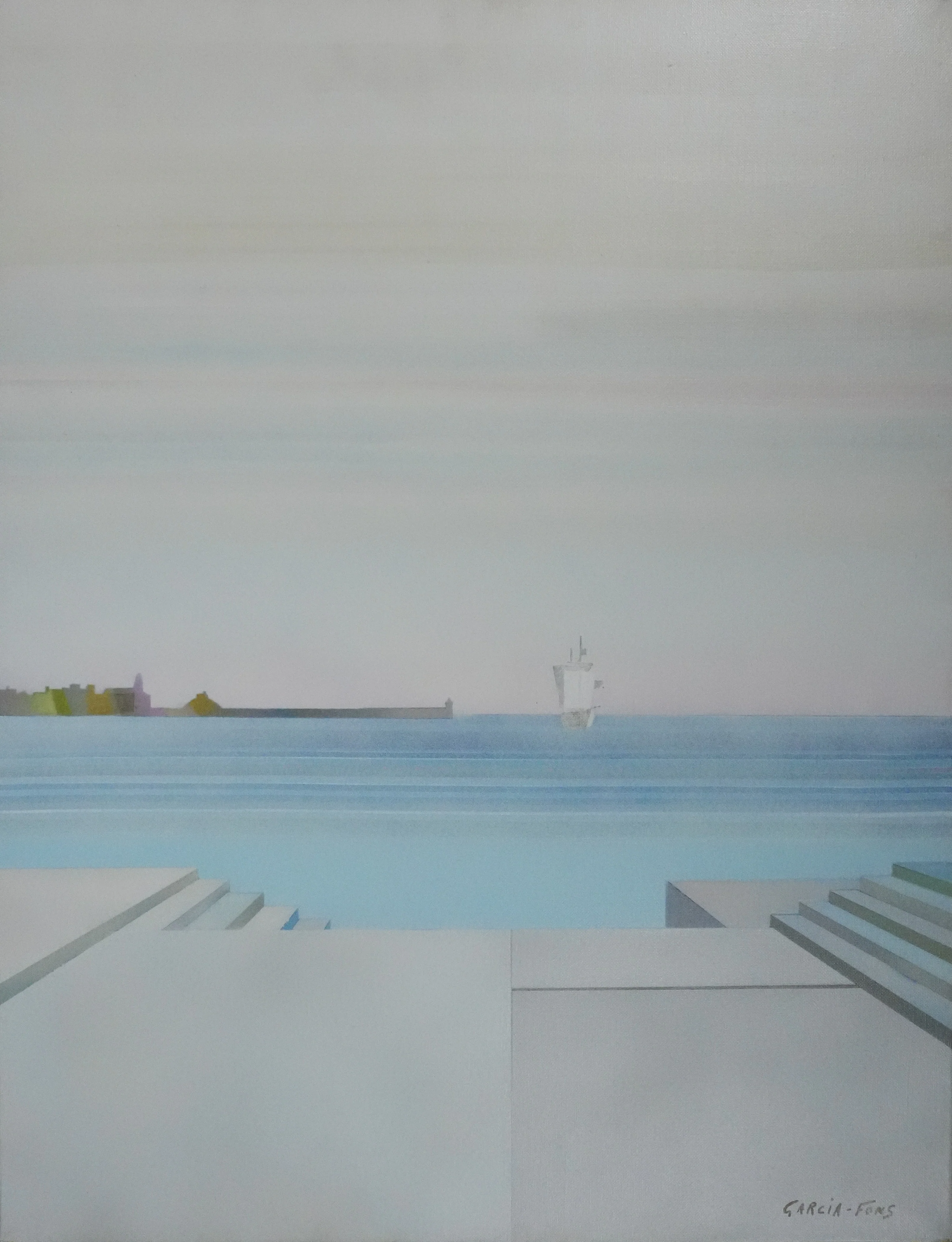 Pierre GARCIA-FONS : Paysage marin, Huile sur toile signée - Image 3