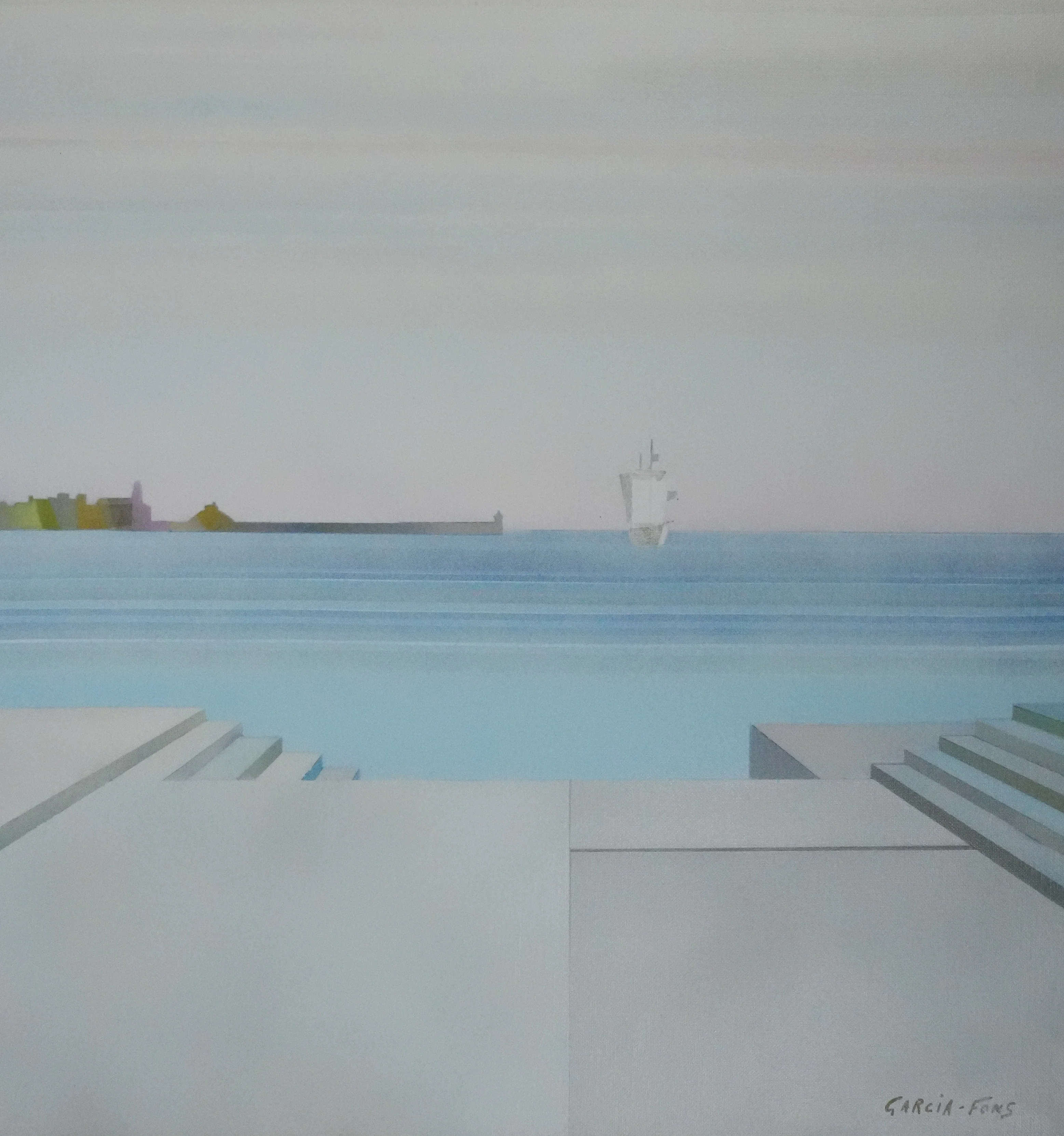 Pierre GARCIA-FONS : Paysage marin, Huile sur toile signée - Image 4