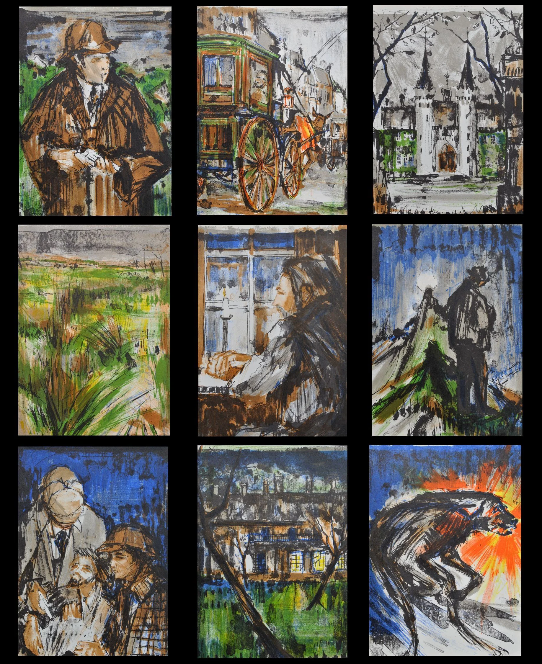 Pierre LETELLIER : Sherlock Holmes, 9 Lithographies originales, 1967