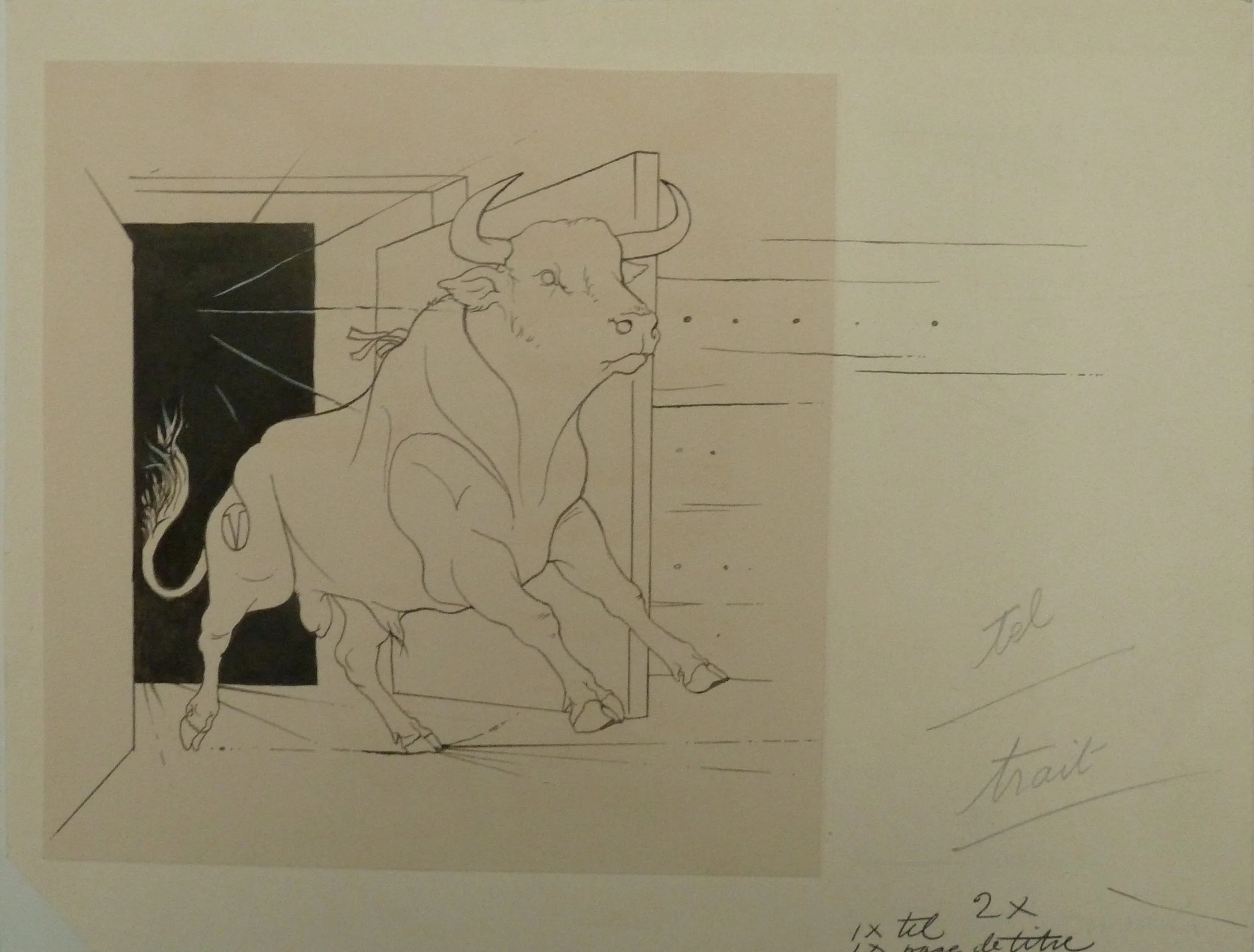 Pierre-Yves TREMOIS : La course du taureau, Dessin original - Image 3