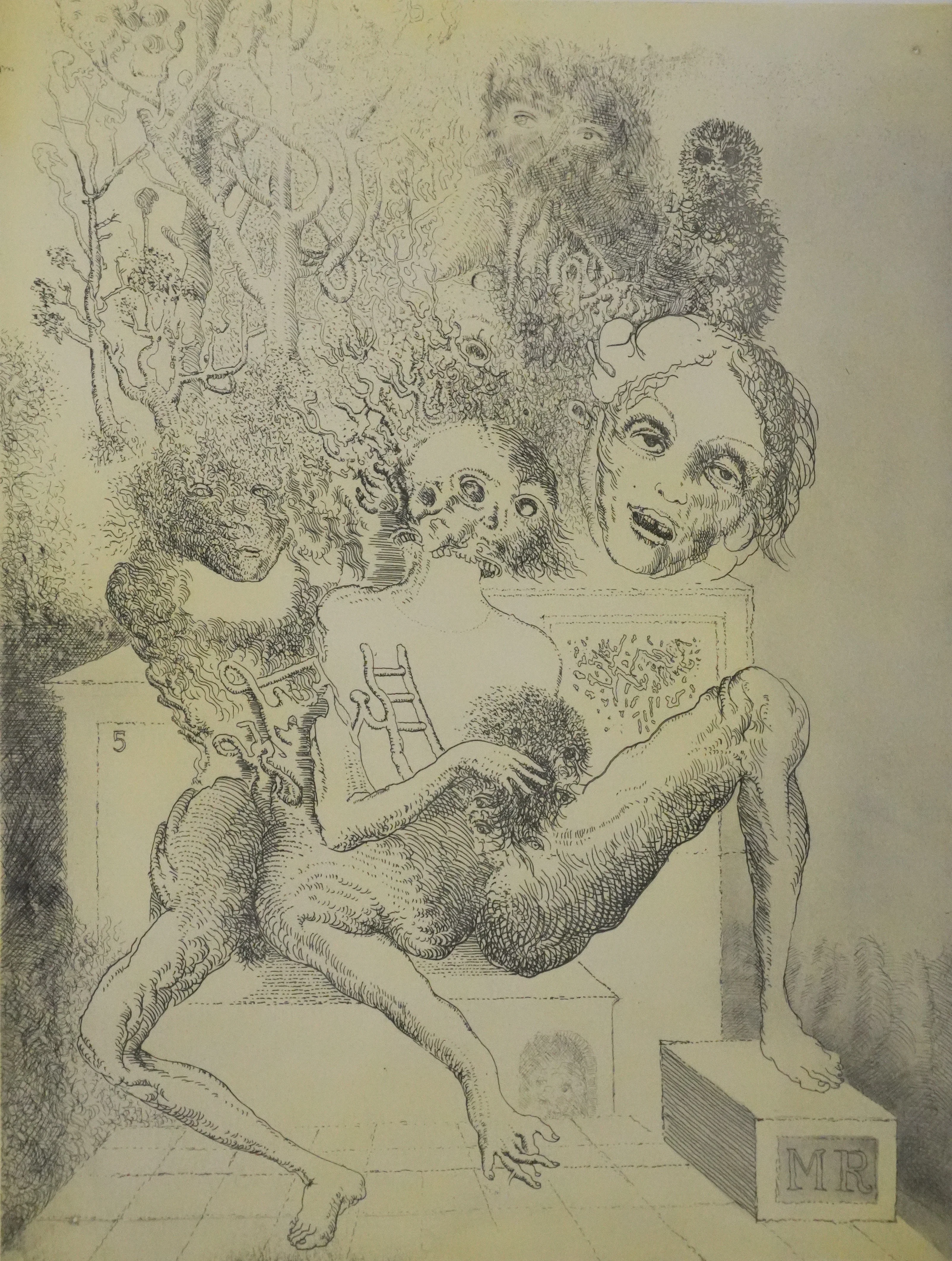 Popovic LJUBA : Dans son parc, Gravure originale signée - Image 3