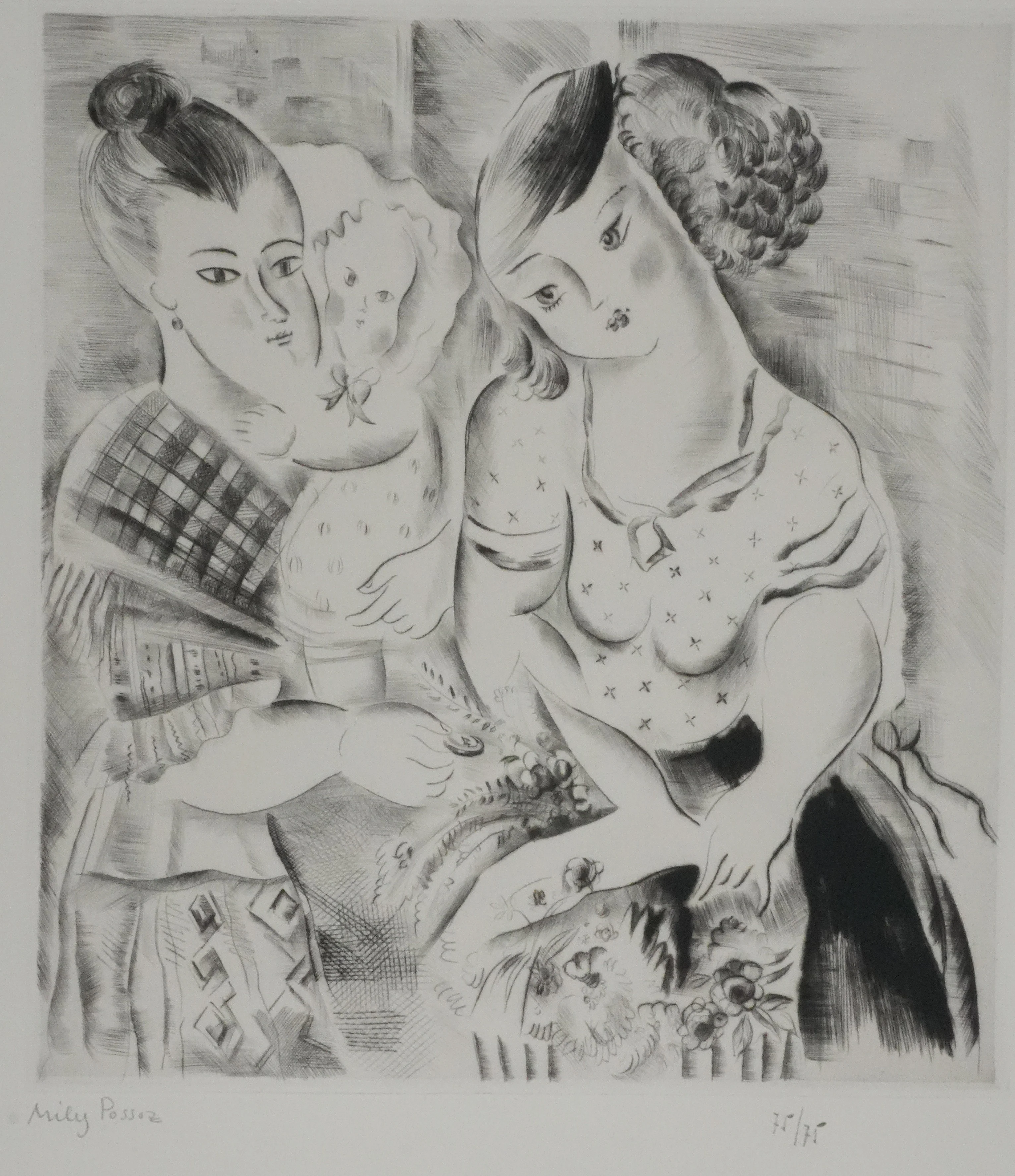 Mily POSSOZ : La fleuriste, Gravure originale signée - Image 2