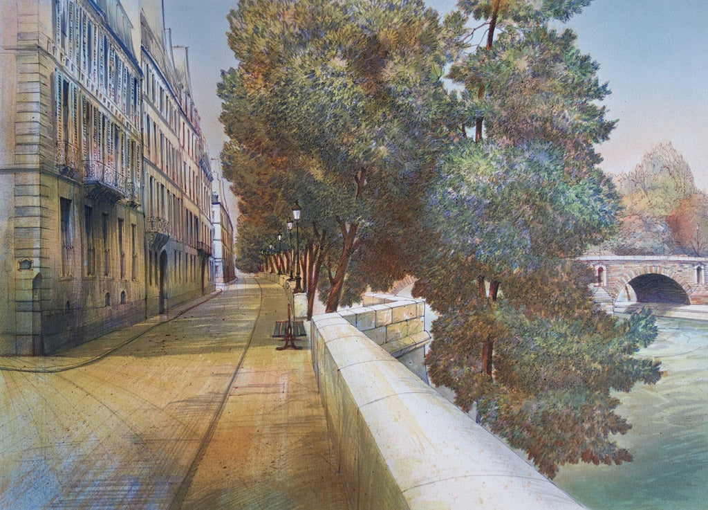 Rolf RAFFLEWSKI : Paris, Quai de Béthune, Lithographie originale signée - Image 4
