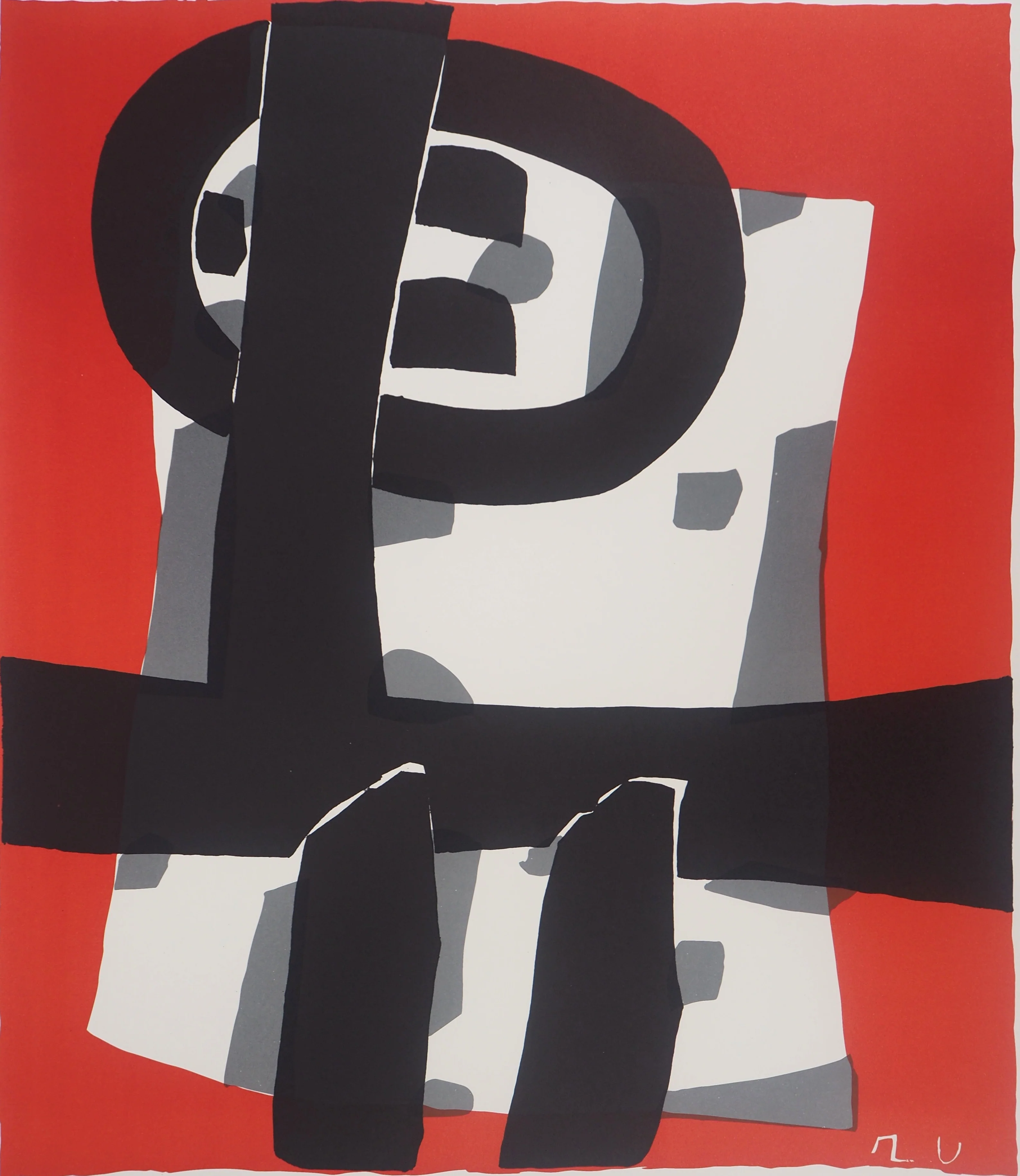 Raoul UBAC : Composition aux ardoises, Affiche en lithographie signée - Image 2