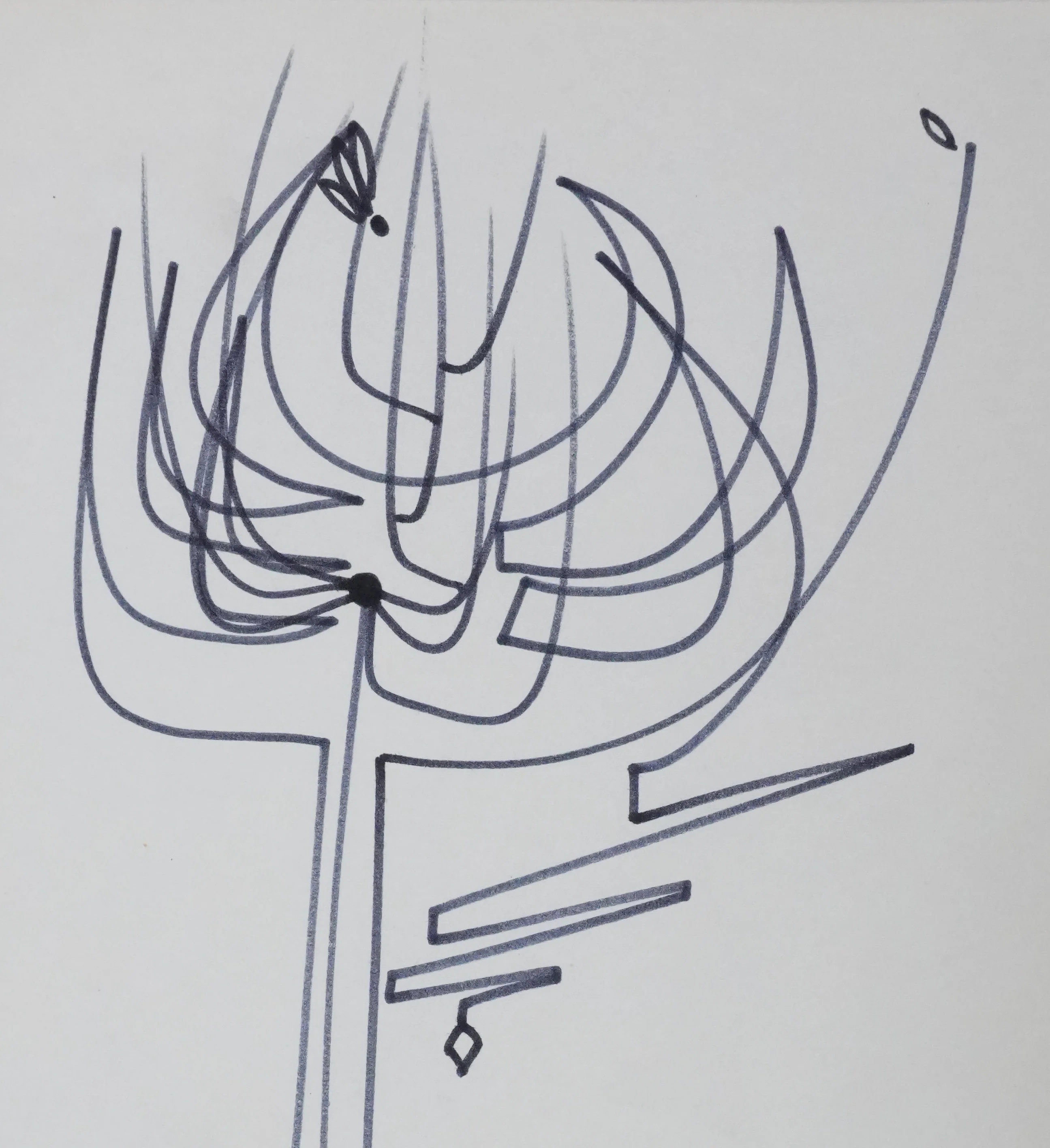 Raymond MORETTI : Le serpent et l'arbre, Dessin original signée - Image 3