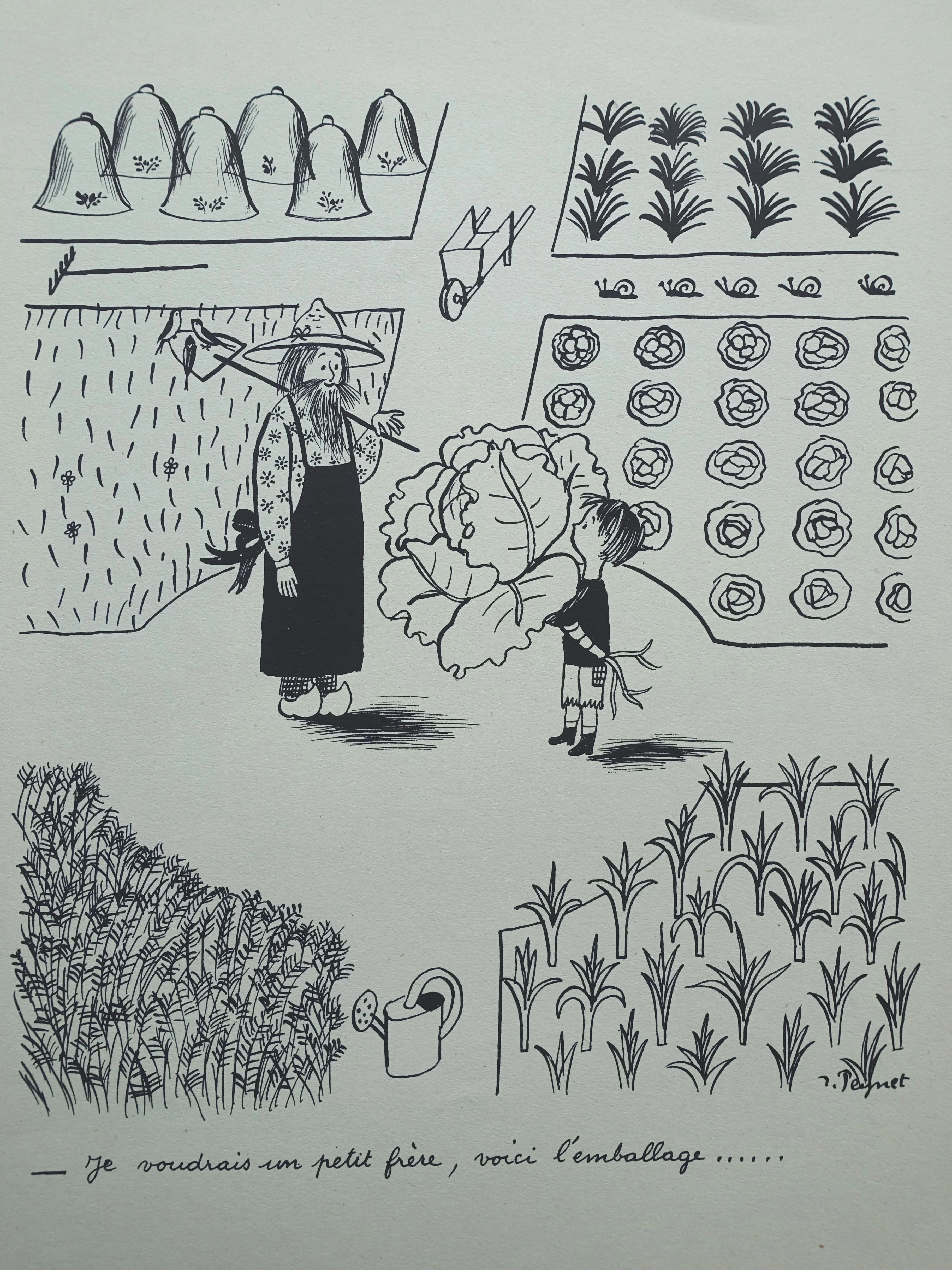 Raymond PEYNET : Le petit jardinier, Gravure humoristique signée - Image 6